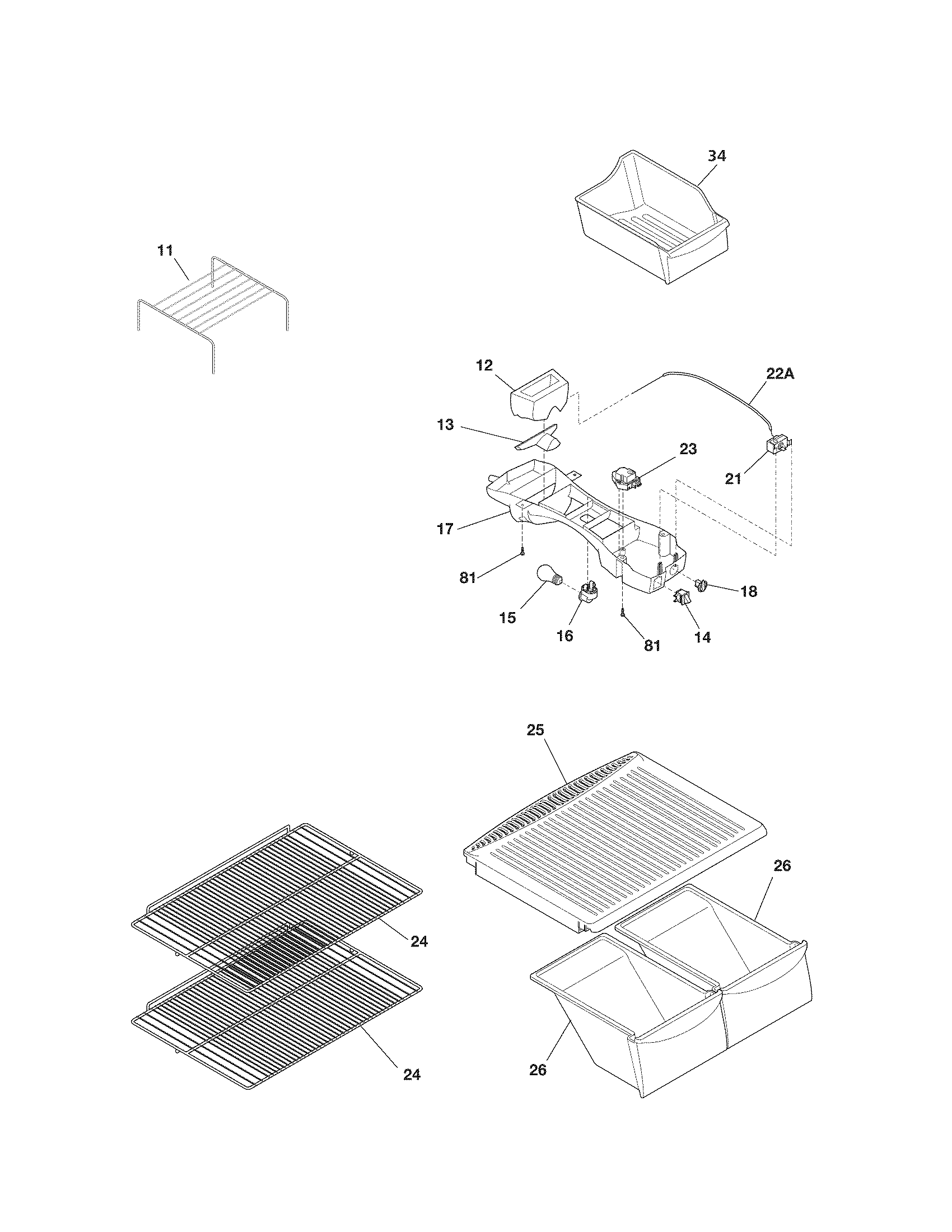 Kenmore 25371762010 shelves diagram