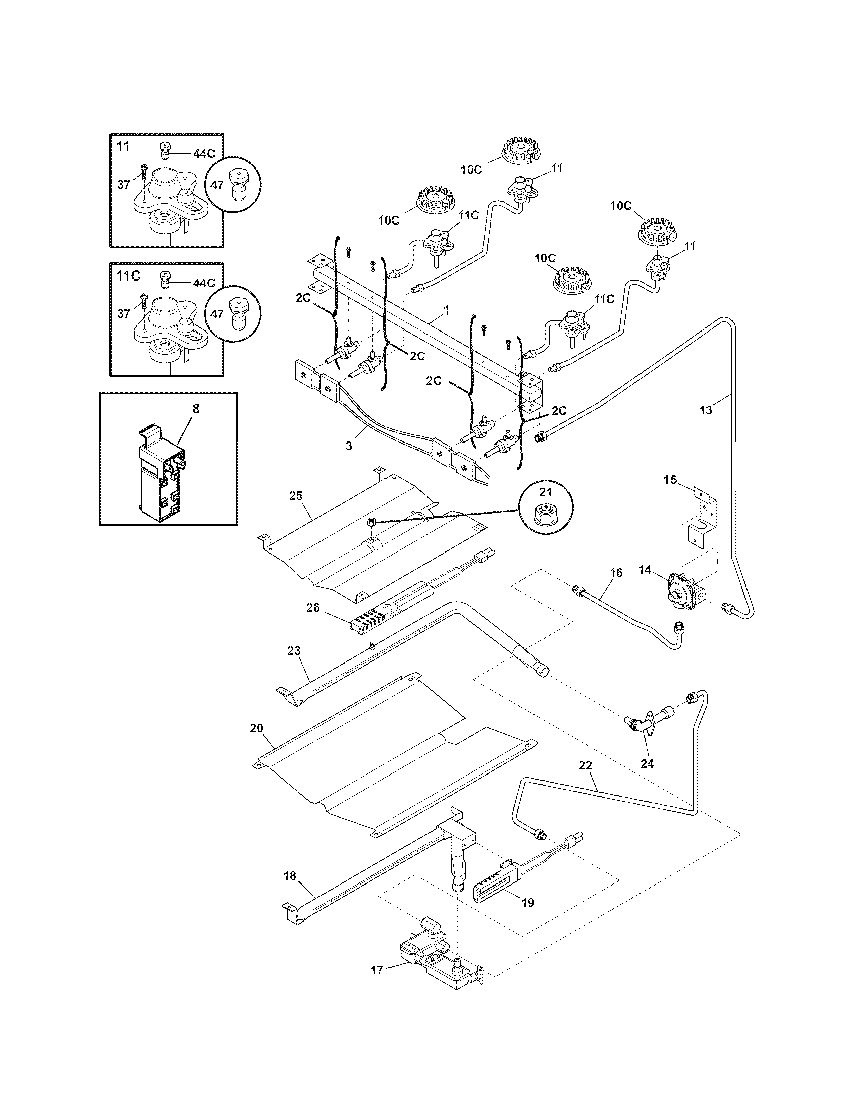Kenmore 79078530609 burner diagram