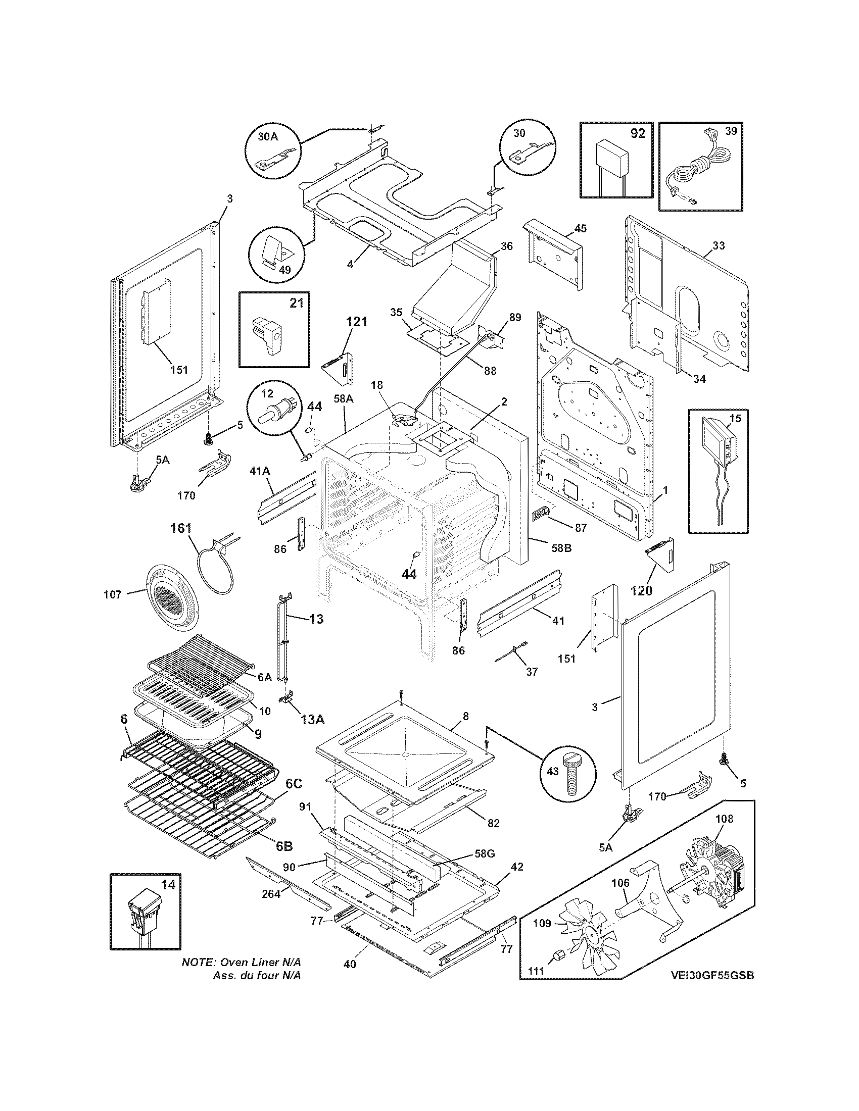 Electrolux EI30GF55GSG body diagram