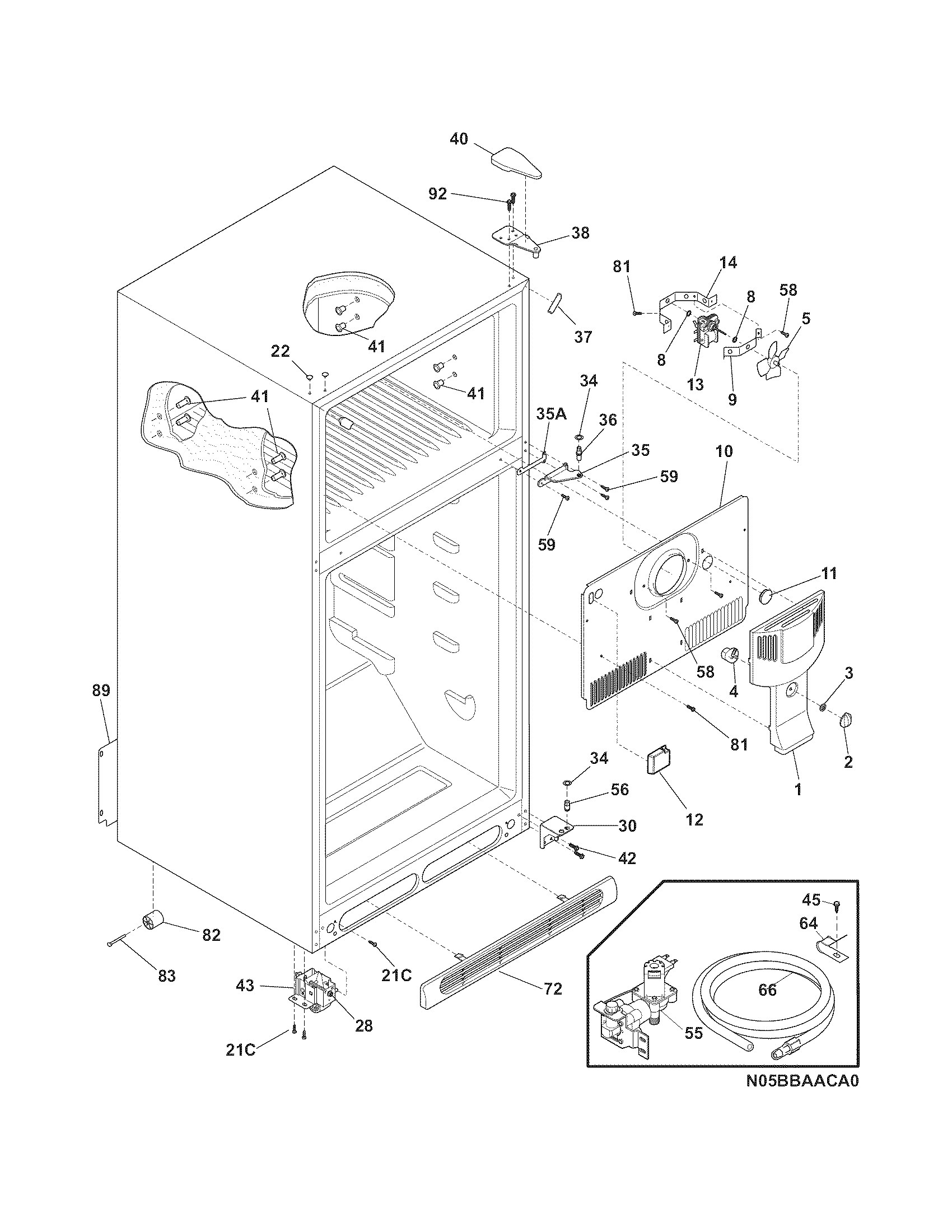 Frigidaire LFHT2117LW1 cabinet diagram