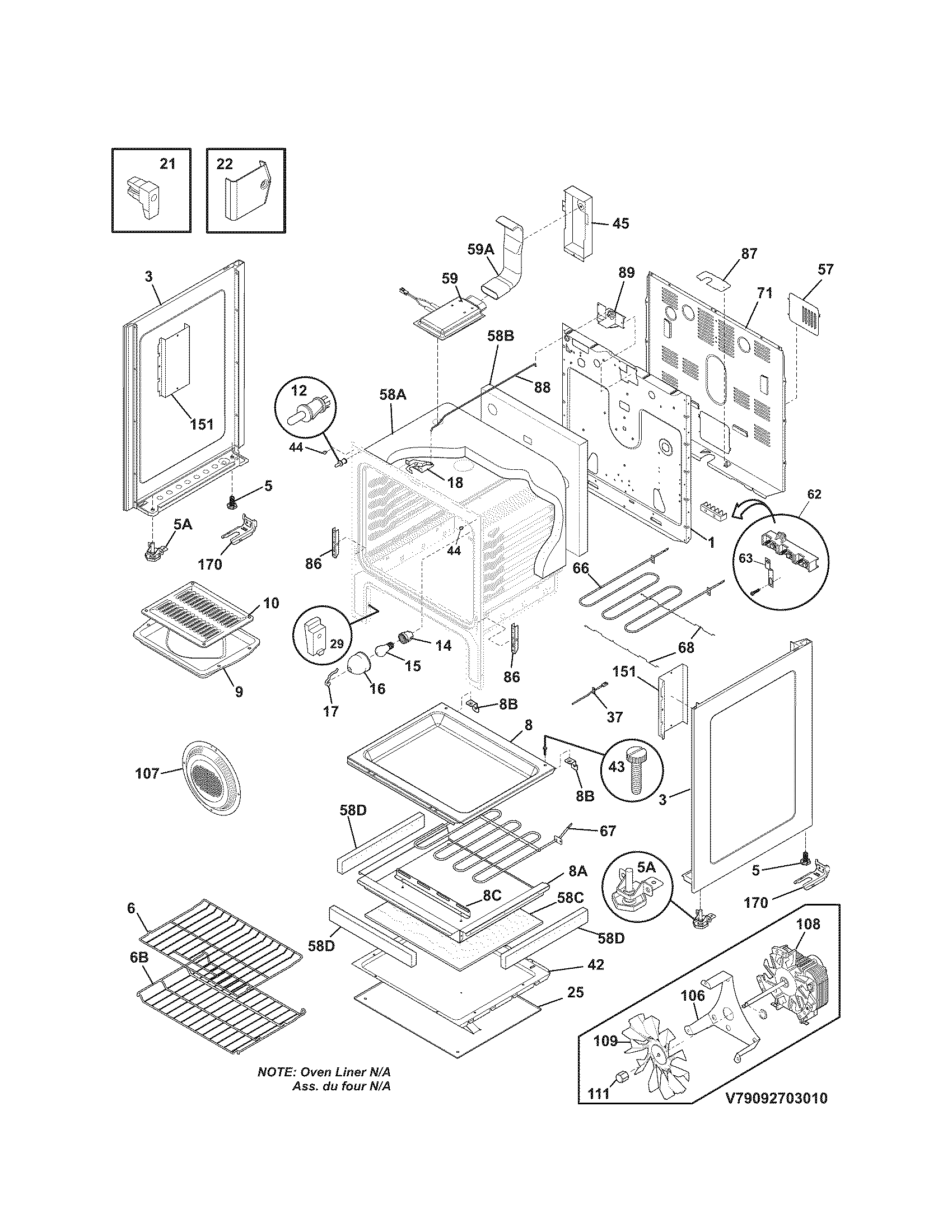 Kenmore 79092709010 body diagram