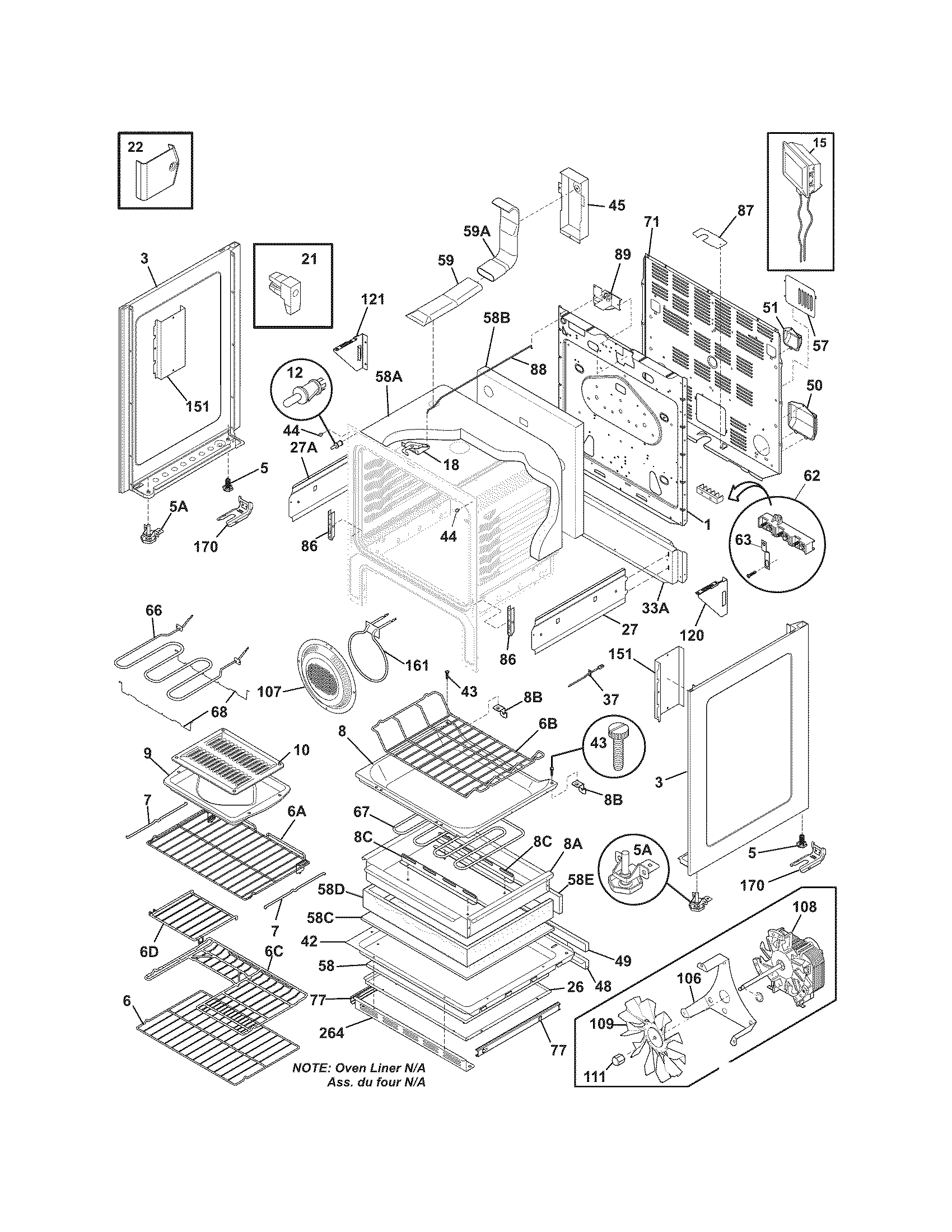 Frigidaire FPCF3091LFA body diagram