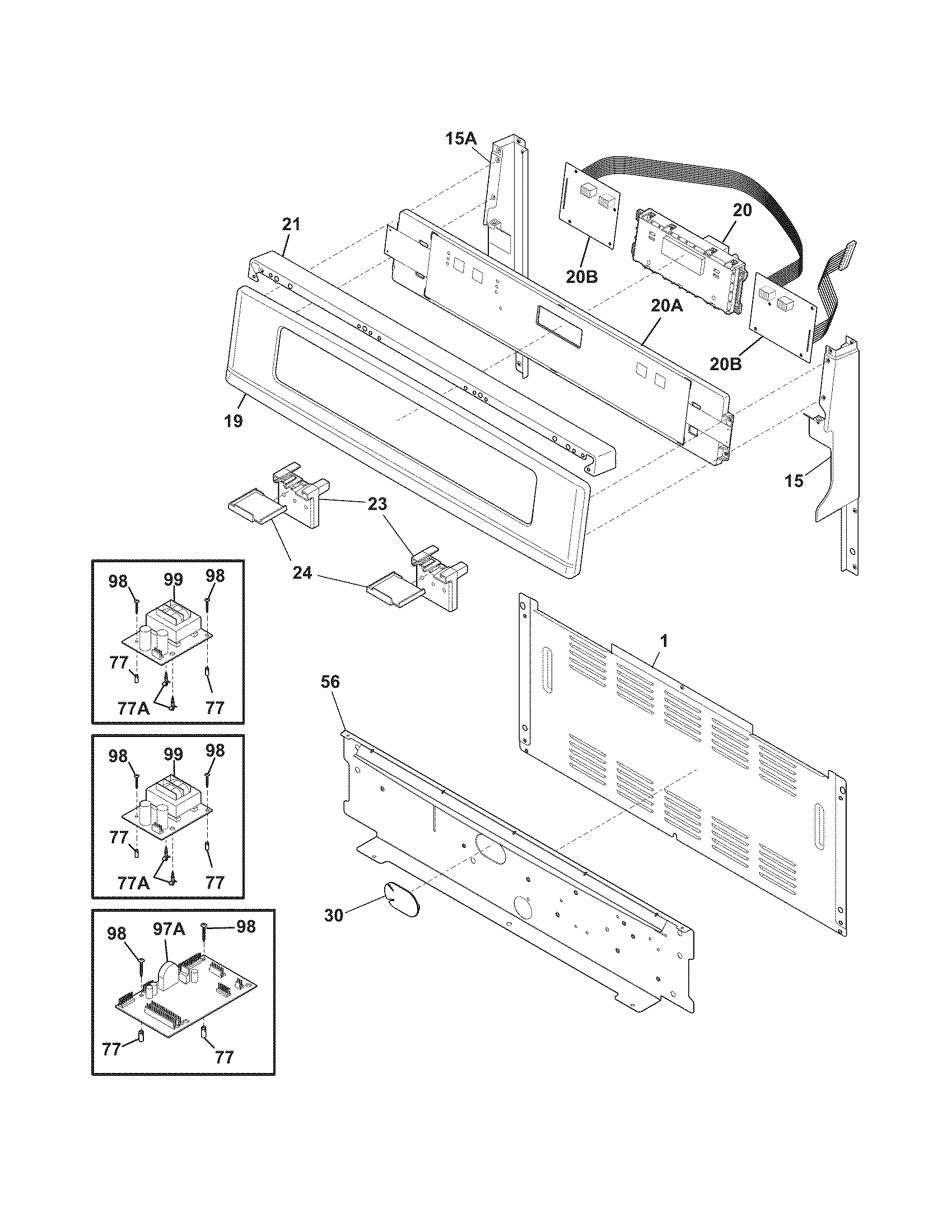 Frigidaire CPCF3091LFA backguard diagram