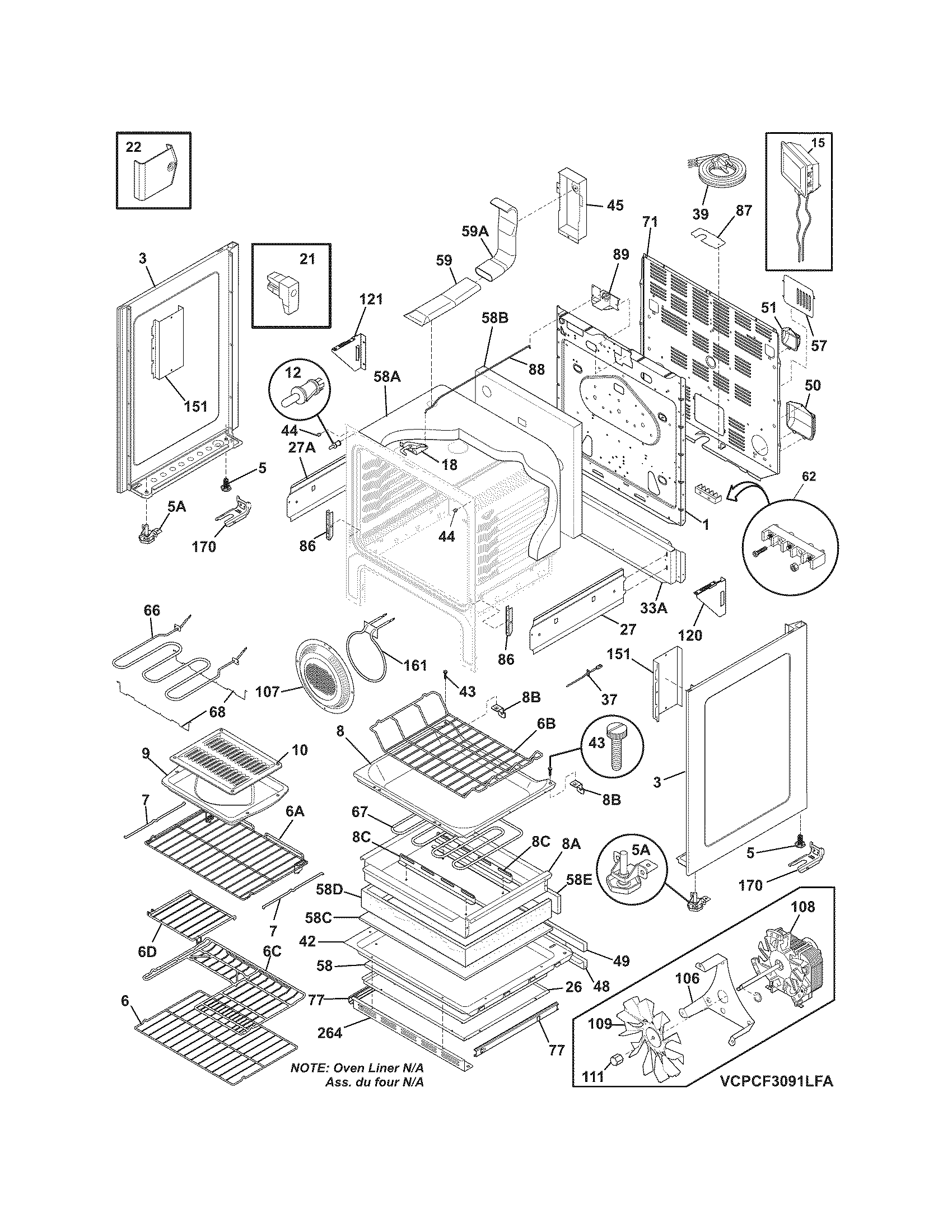 Frigidaire CPCF3091LFA body diagram