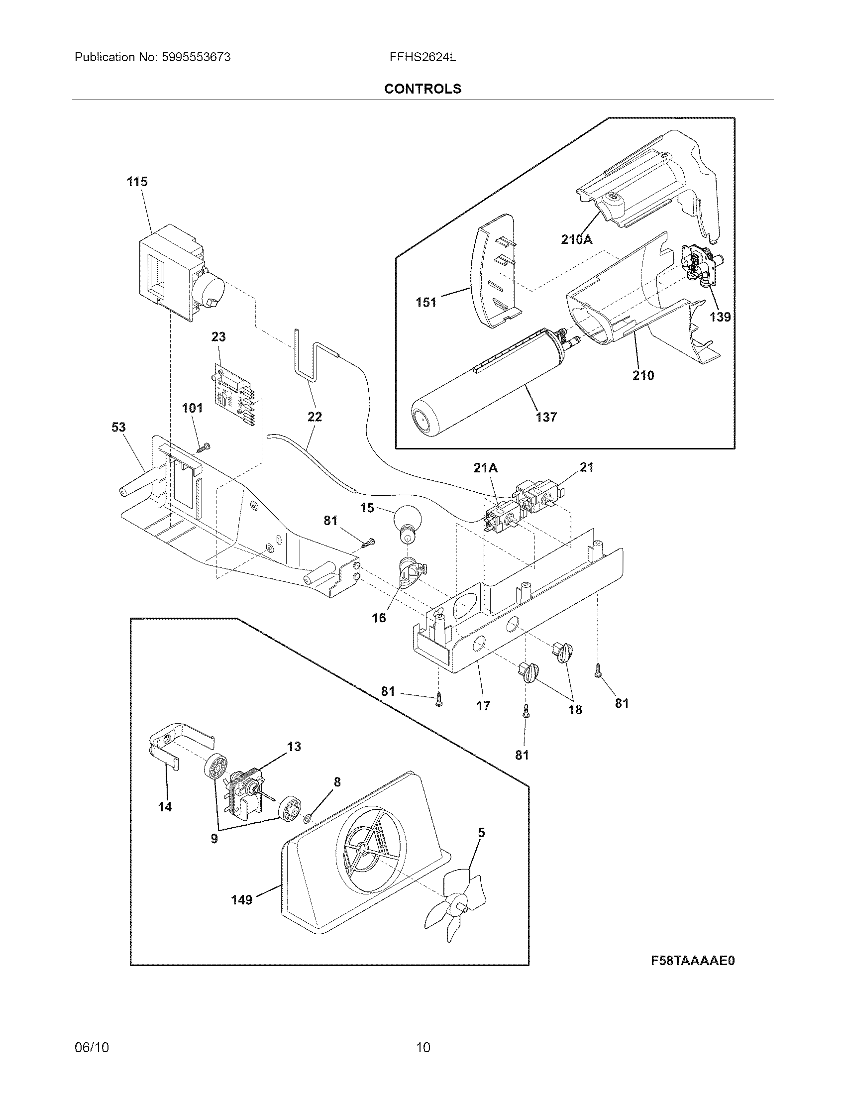 Frigidaire FFHS2624LS0 controls diagram