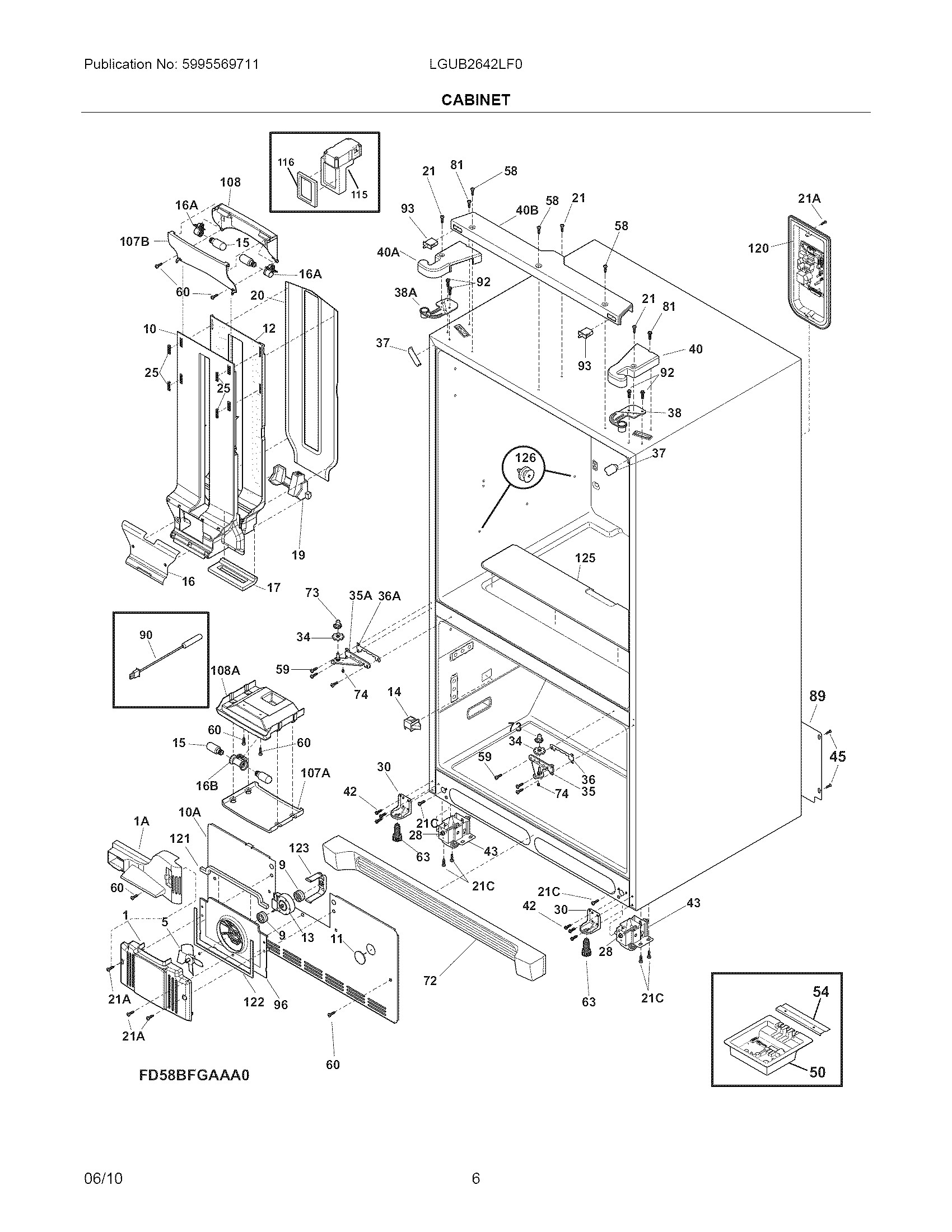 Frigidaire LGUB2642LF0 cabinet diagram