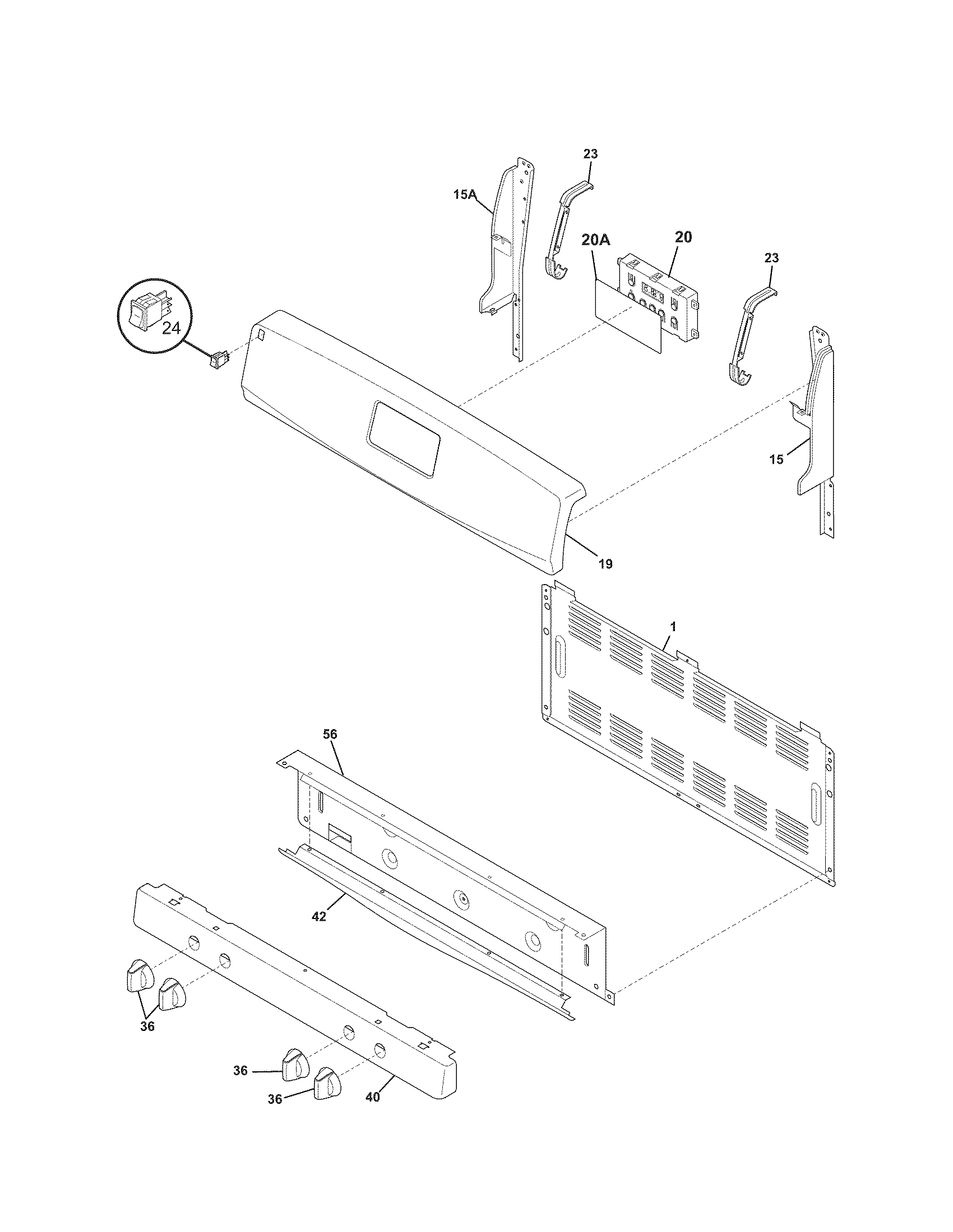 Kenmore 79070509011 backguard diagram