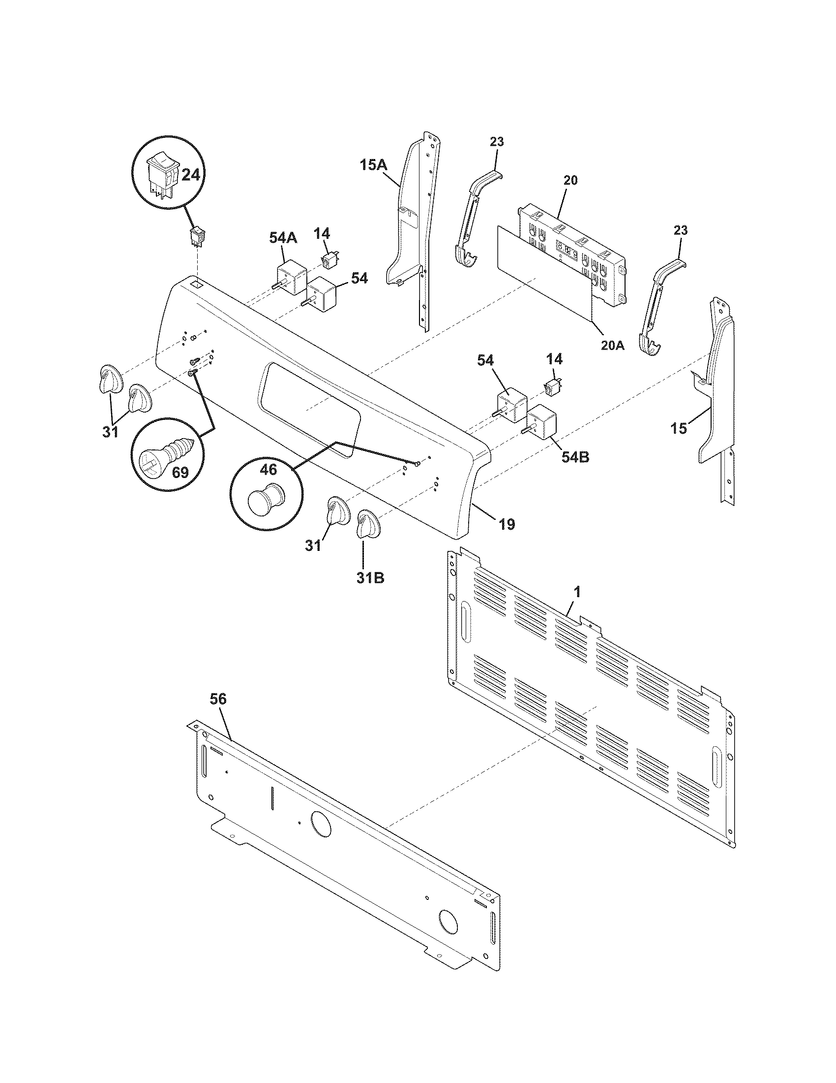 Kenmore 79094338804 backguard diagram