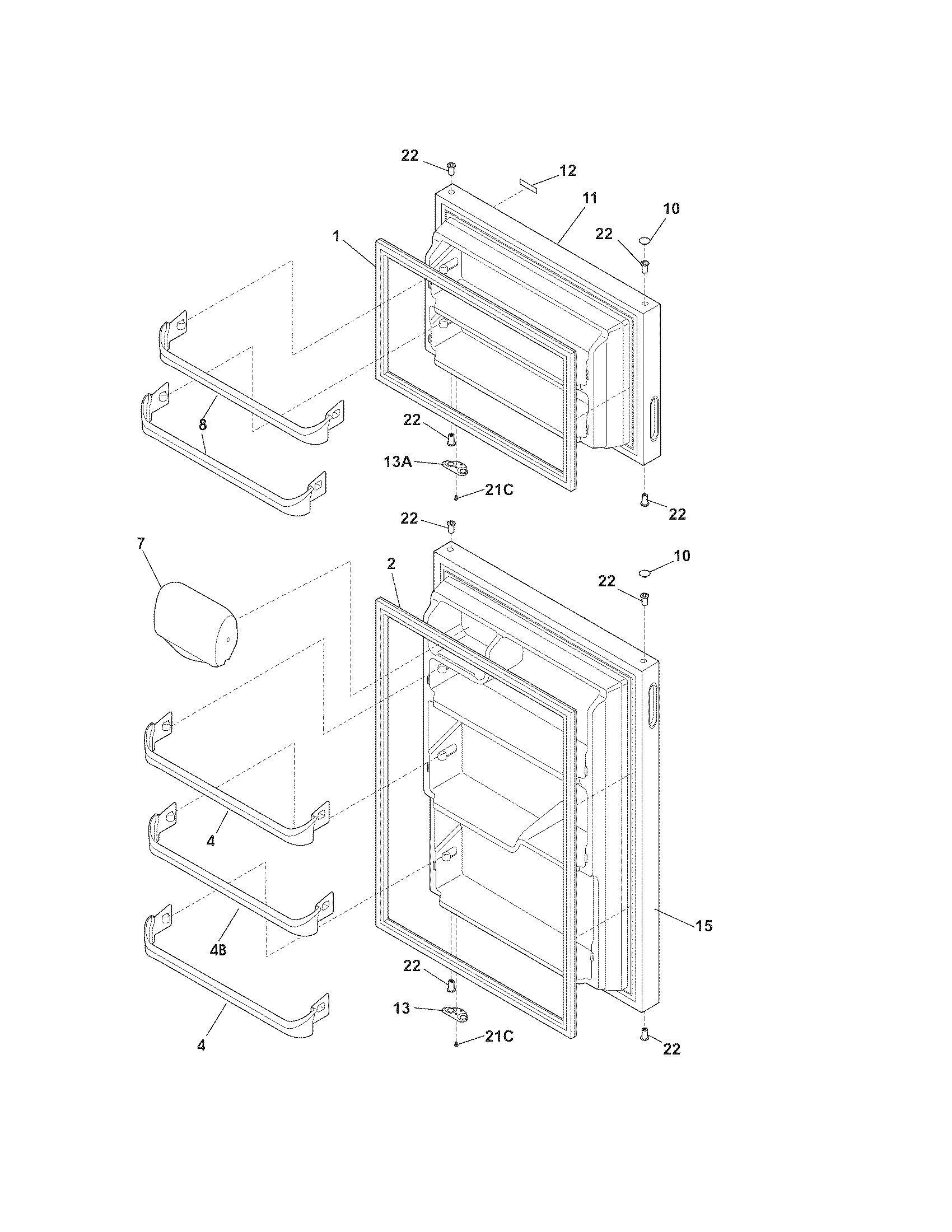 Kenmore 25361812011 door diagram