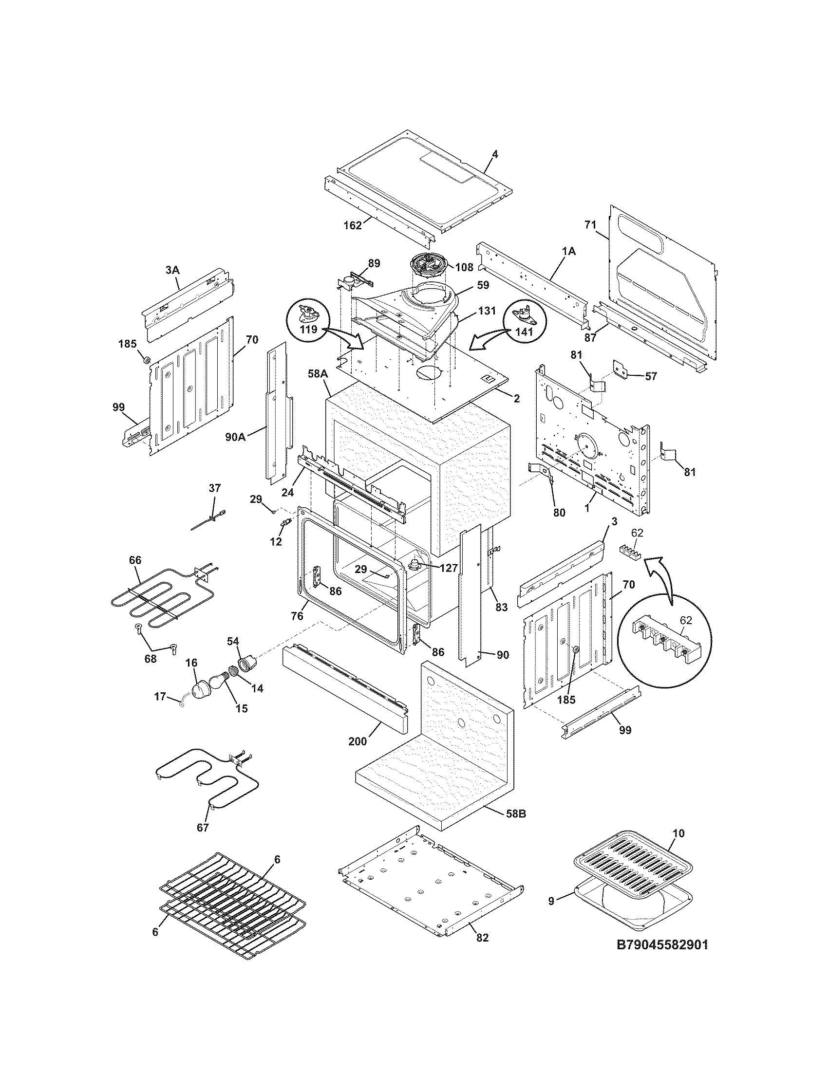 Kenmore 79045582901 body diagram