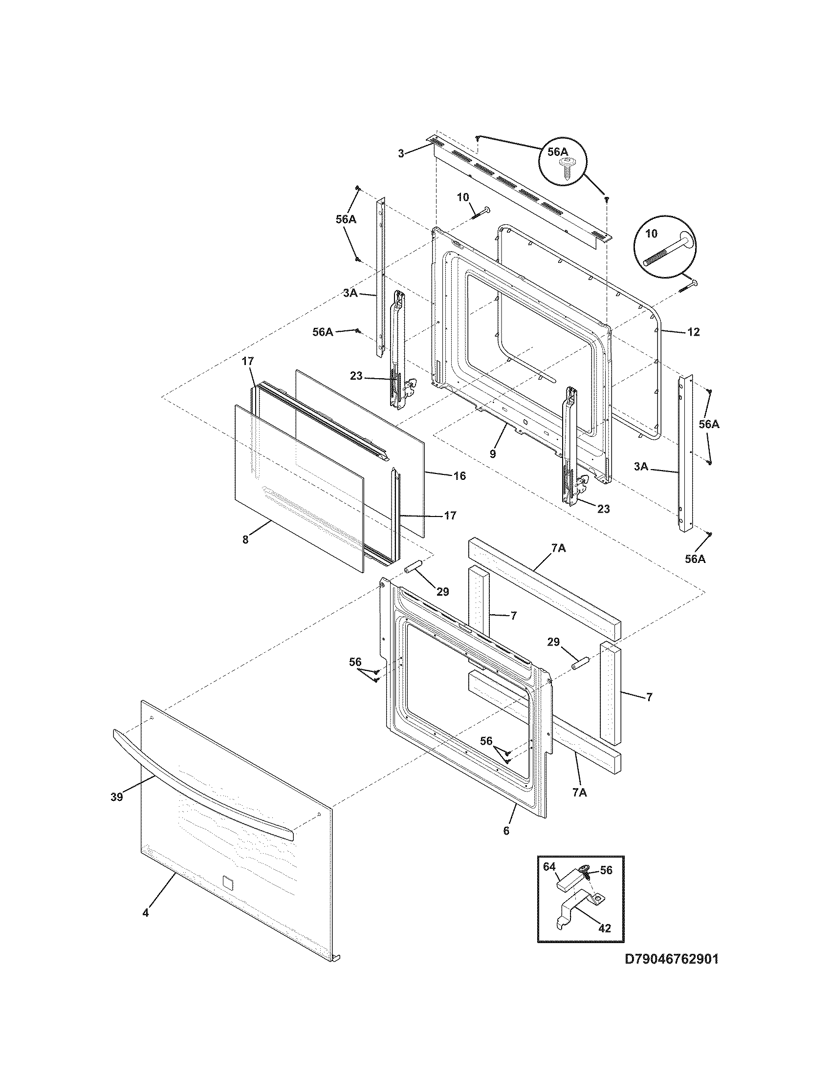 Kenmore 79045594901 door diagram
