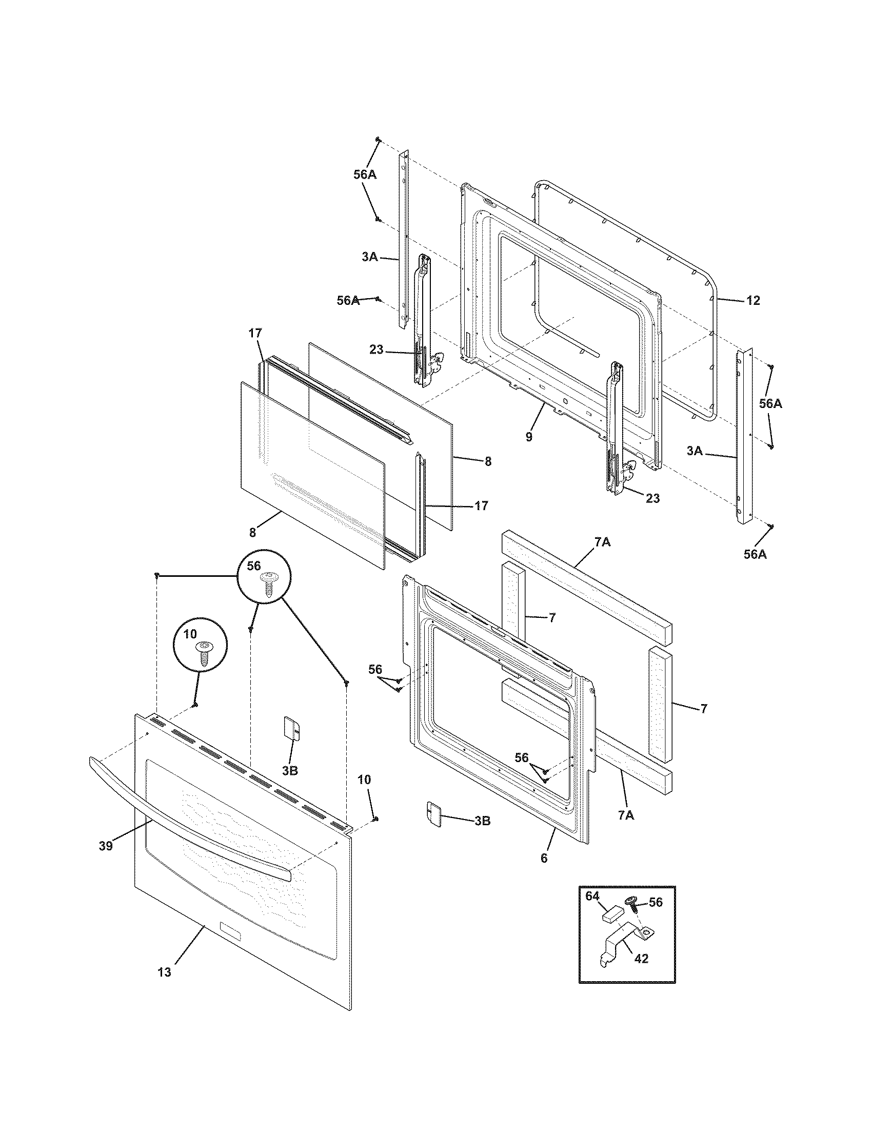 Kenmore Elite 79041013802 door diagram