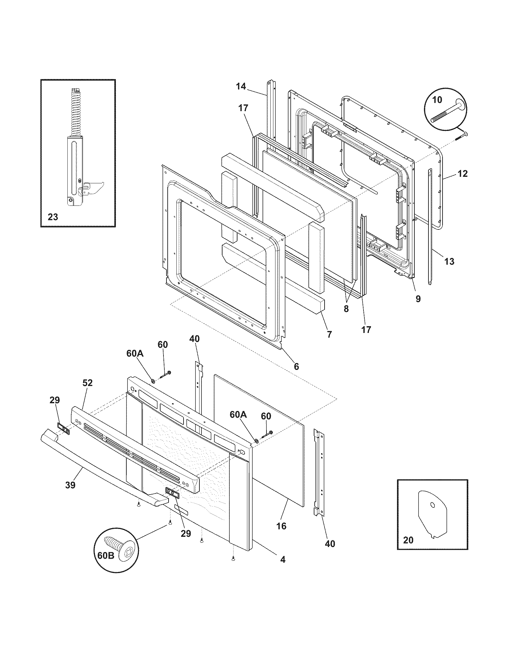 Electrolux EI30EF55GSF door diagram