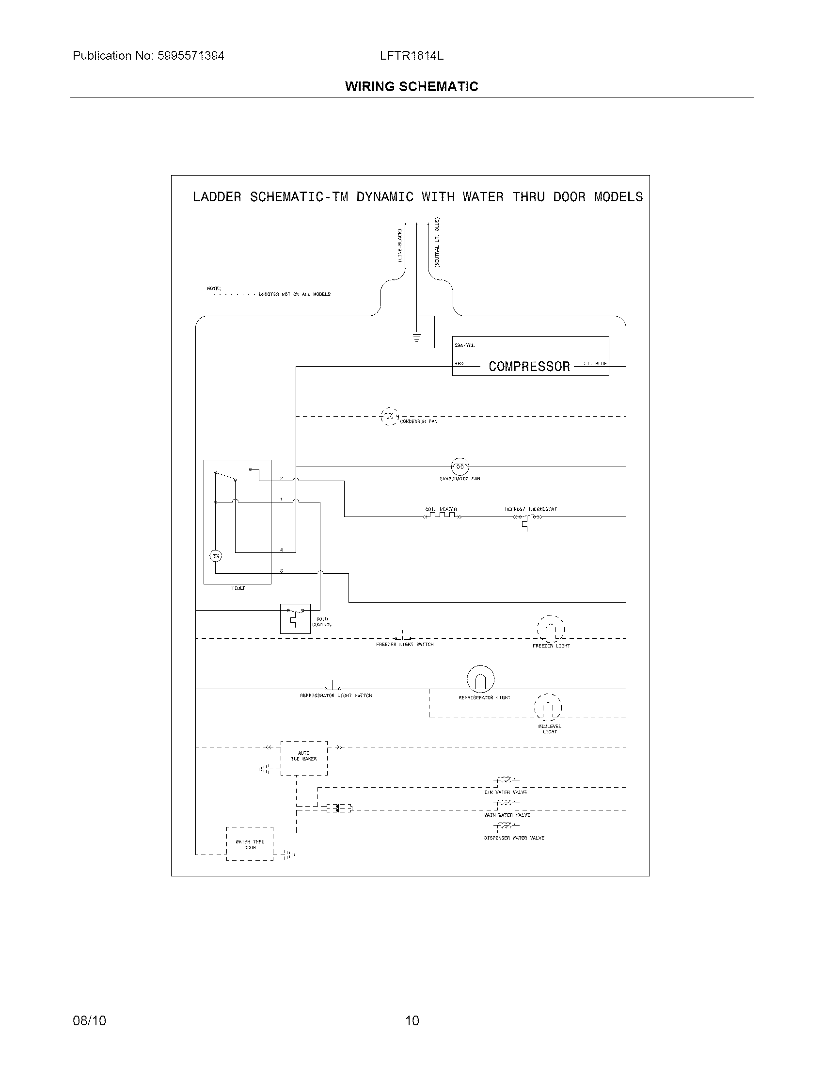 Frigidaire LFTR1814LW1 wiring schematic diagram
