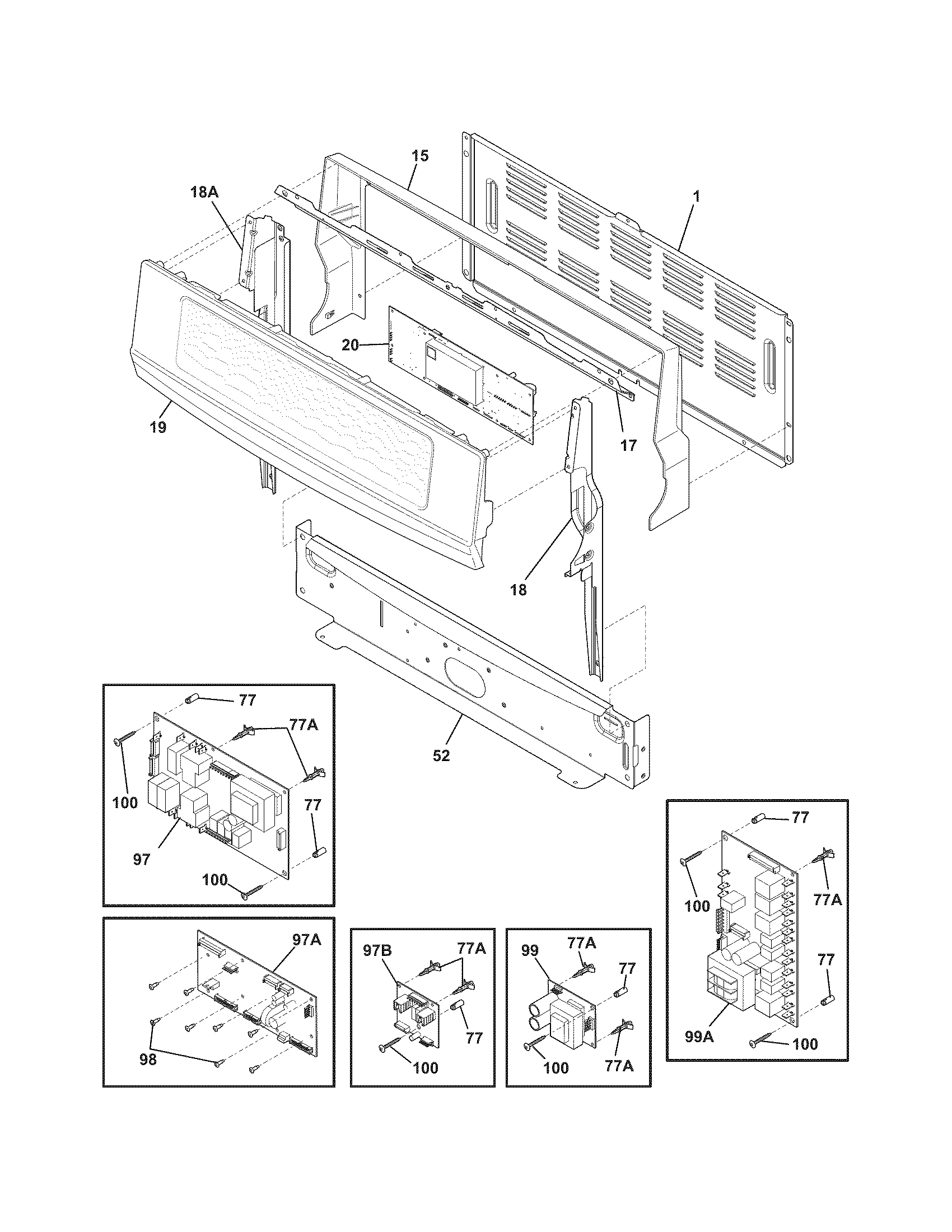 Electrolux CEI30EF5GSF backguard diagram
