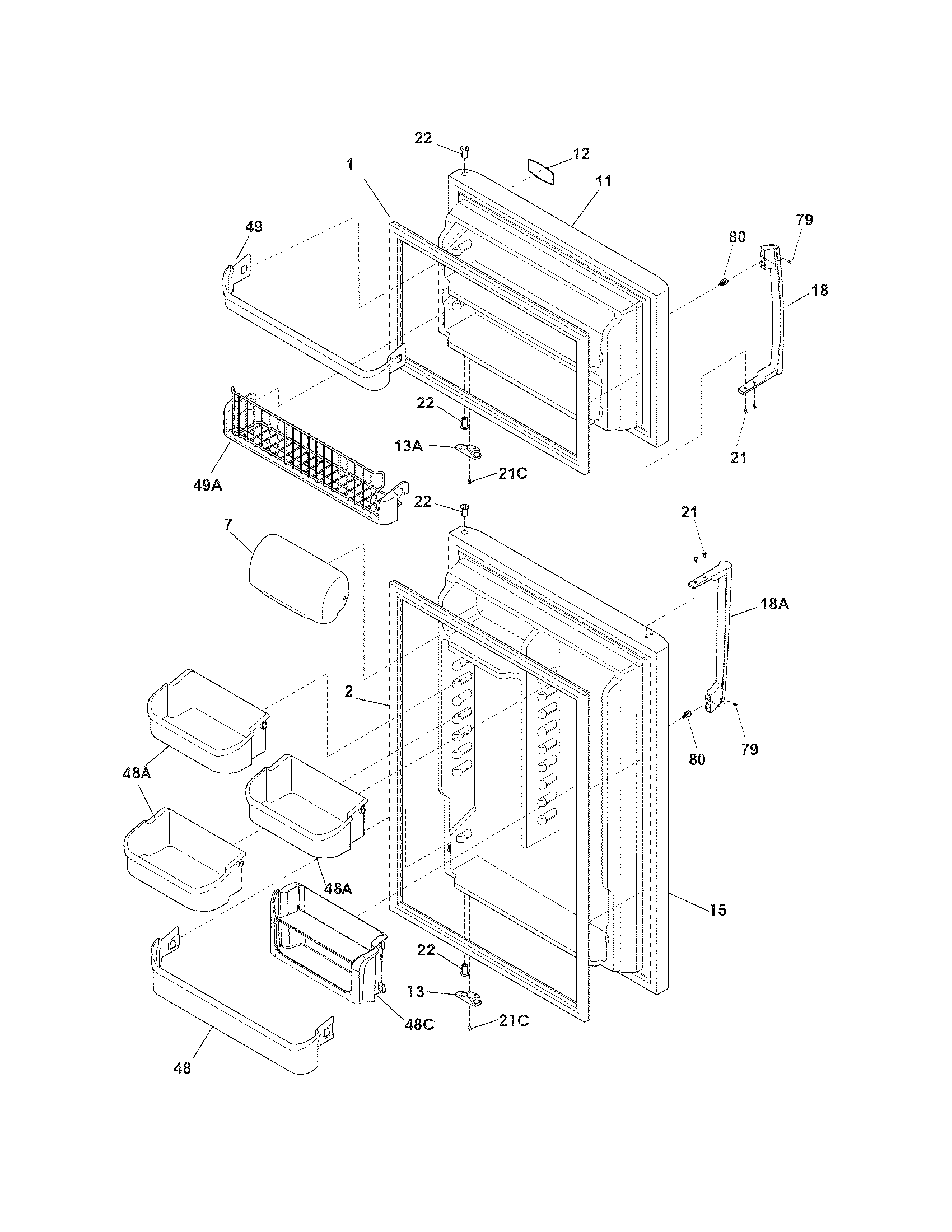Frigidaire FPUI1888LR0 door diagram