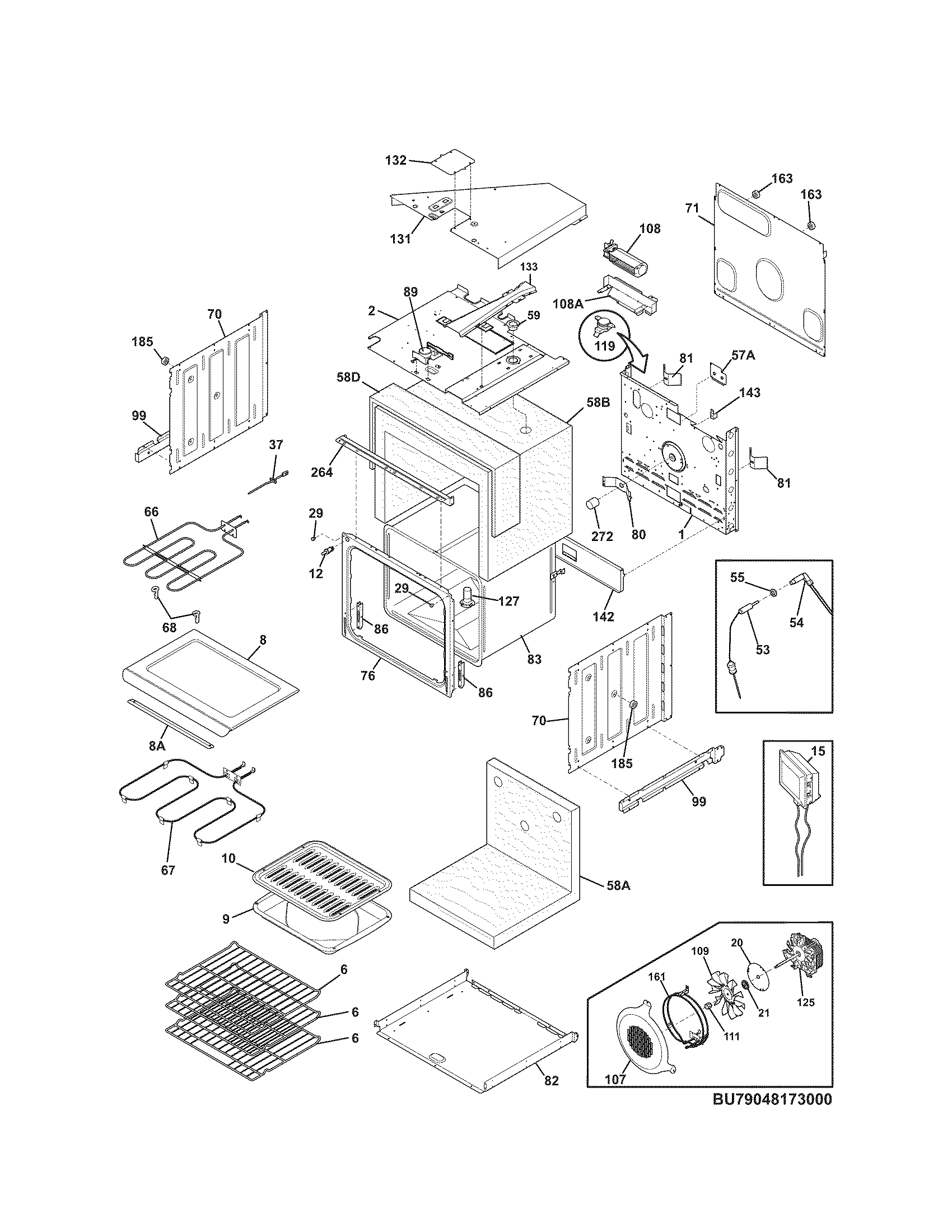 Kenmore Elite 79048172000 upper oven diagram