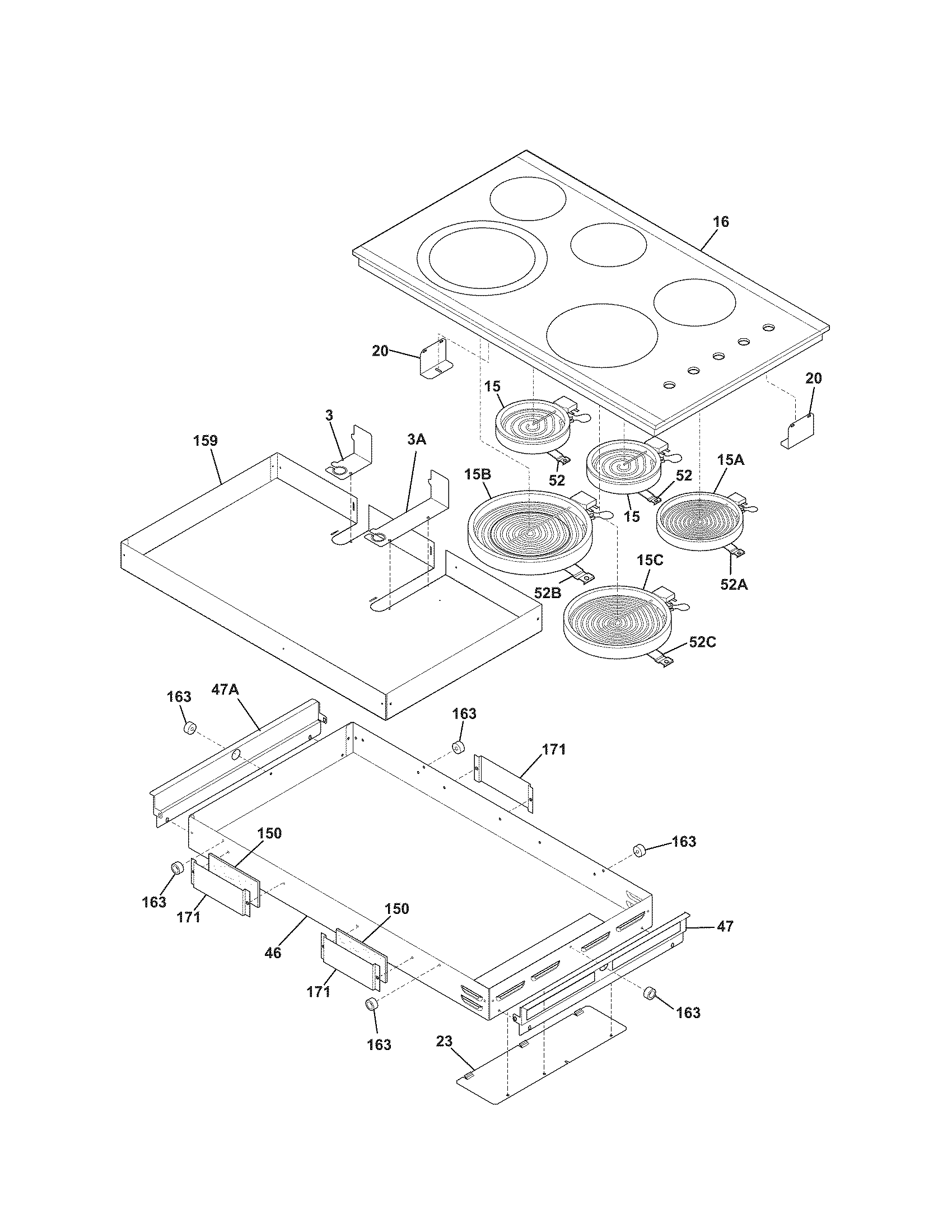 Kenmore Elite 79041289000 maintop/surface units diagram