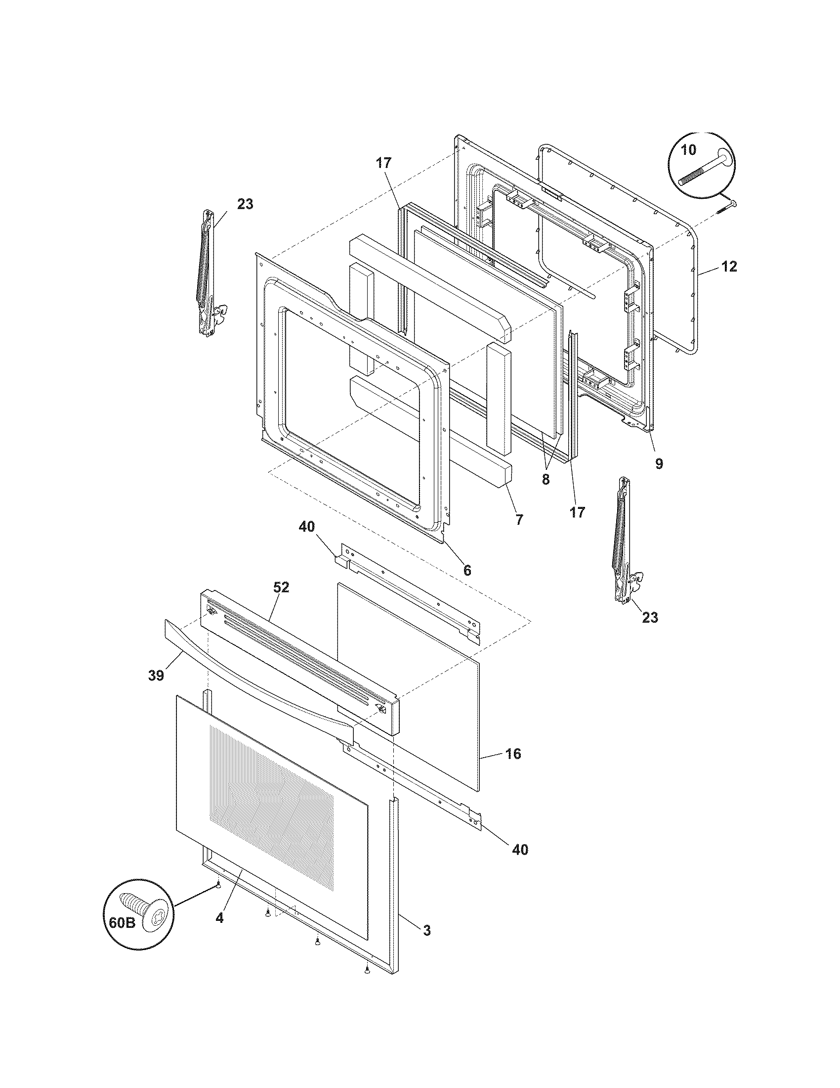Kenmore Elite 79078309010 door diagram