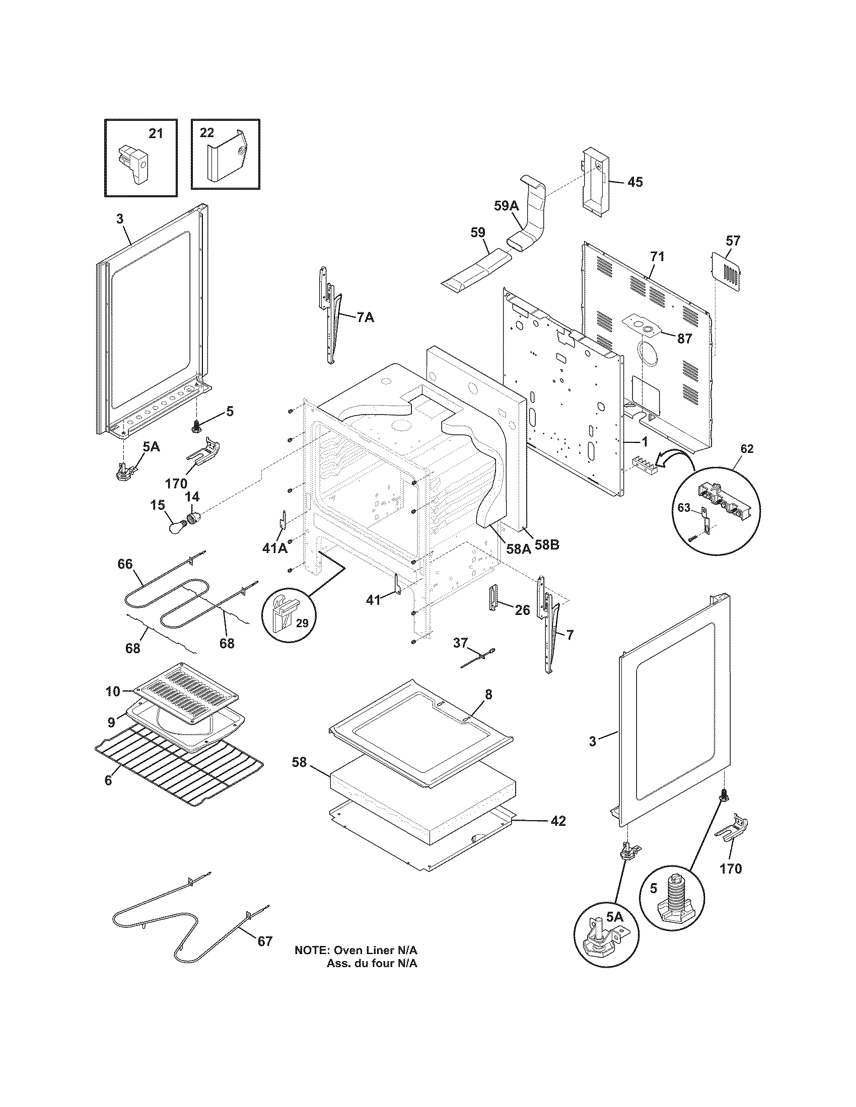 White-Westinghouse WWEF3004KWD body diagram