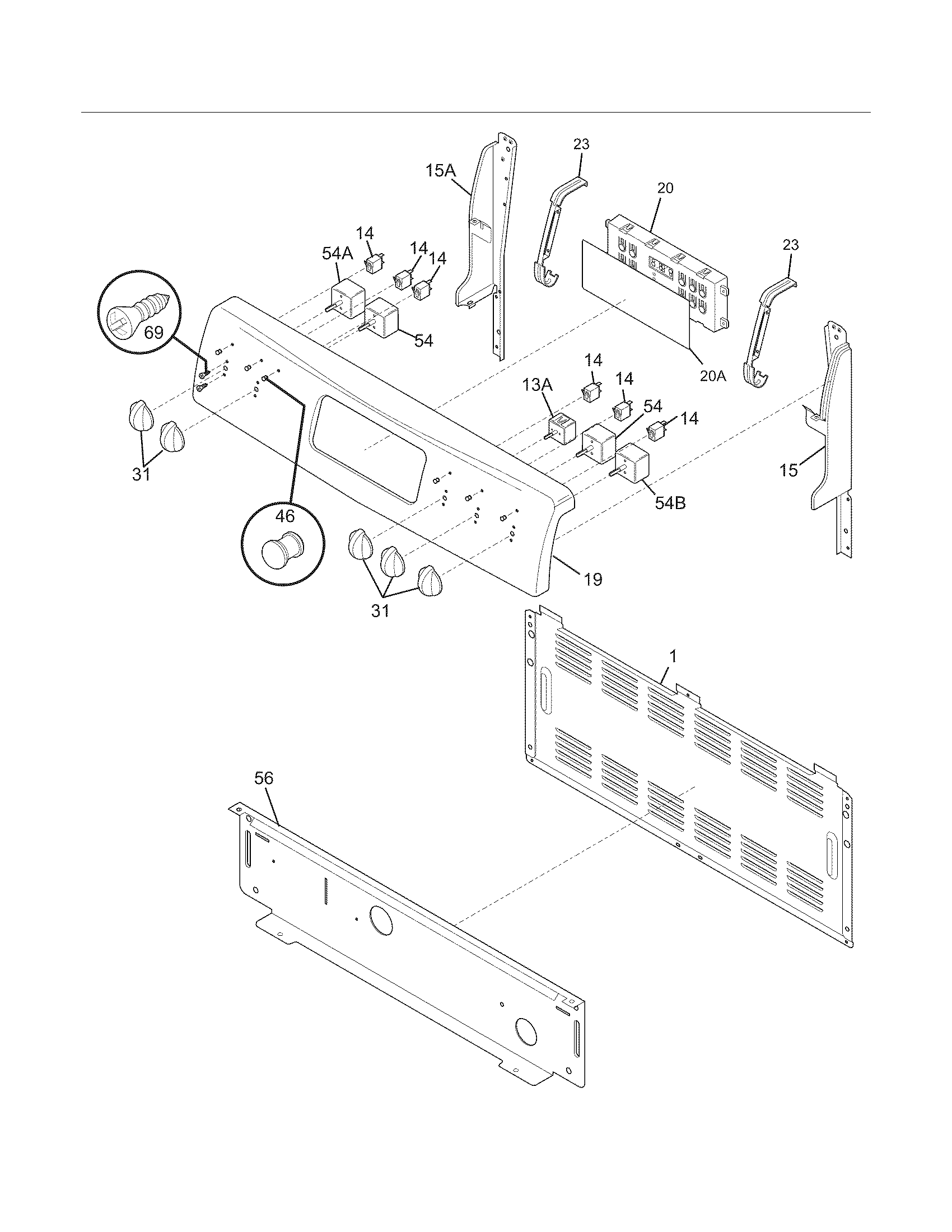 Frigidaire GLEF389GSA backguard diagram