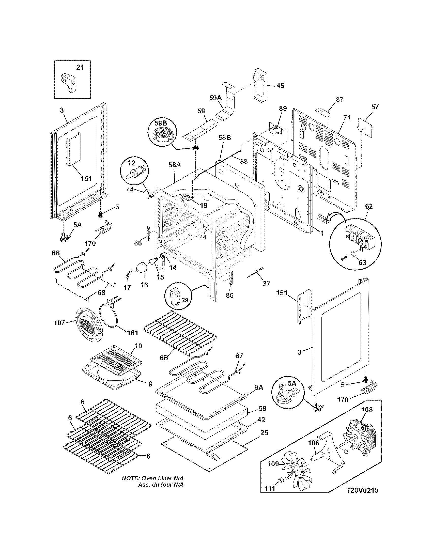 Frigidaire GLEF389GSA body diagram