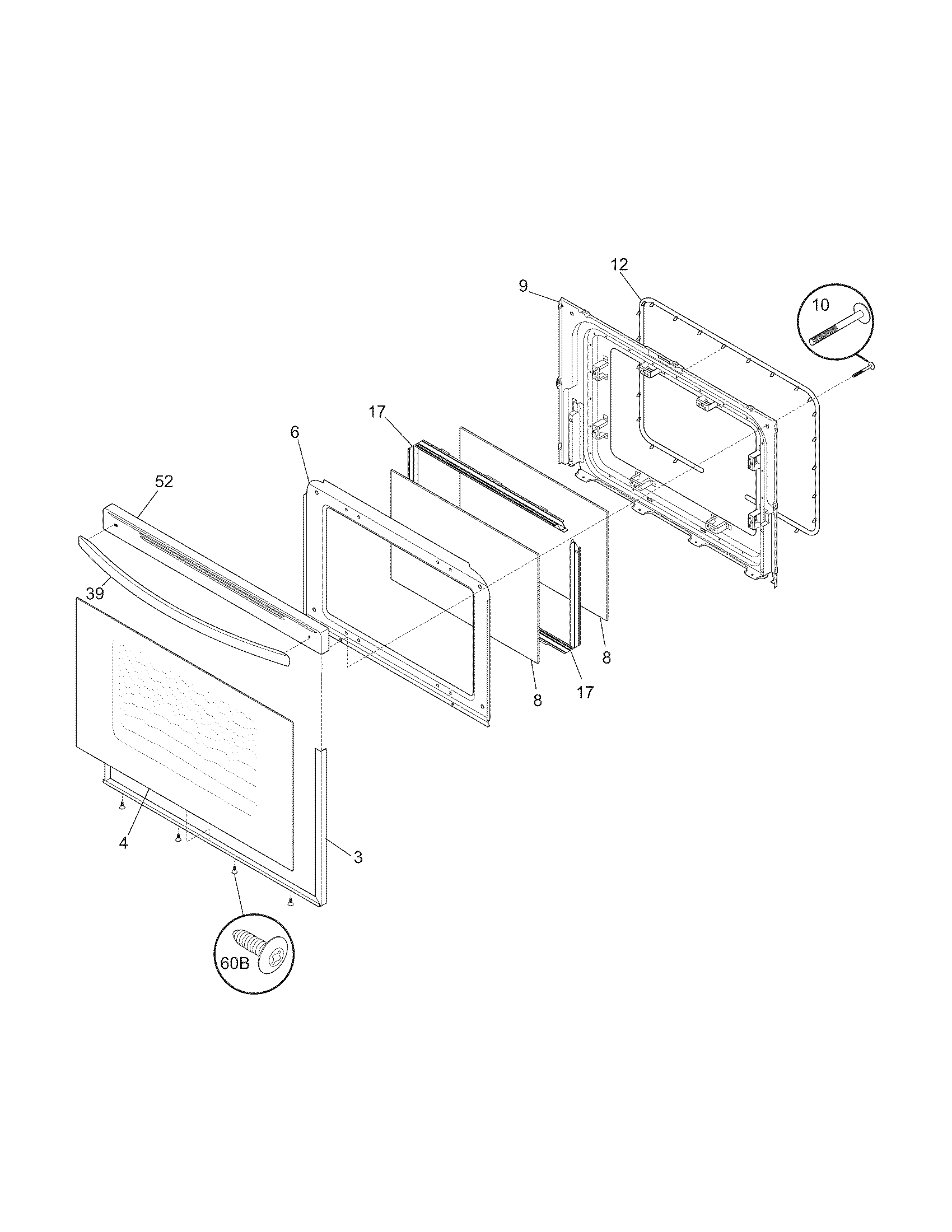 Kenmore 79070609011 door diagram