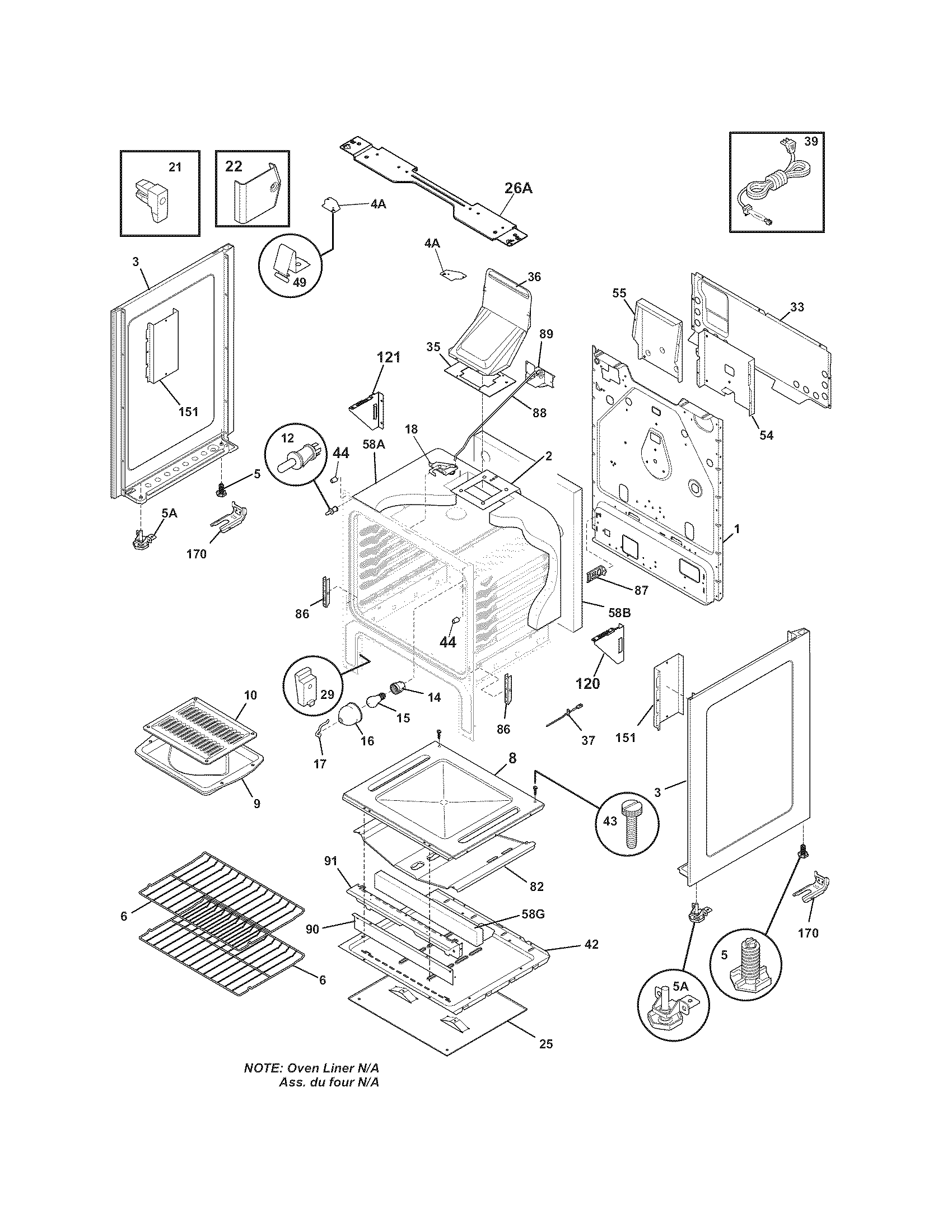 Frigidaire LFGF3027LSA body diagram