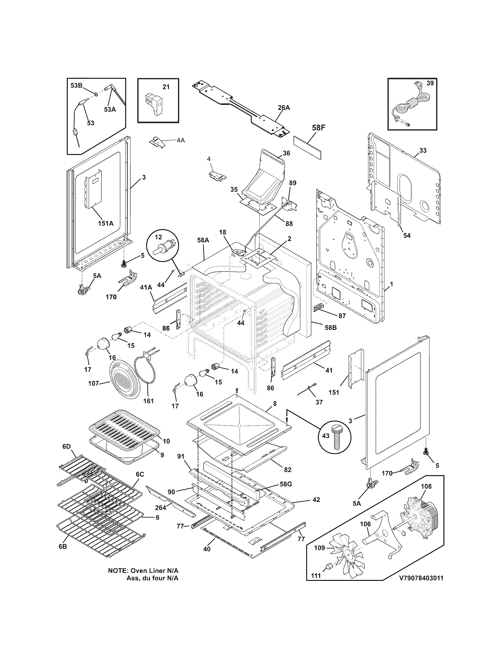 Kenmore Elite 79078403011 body diagram