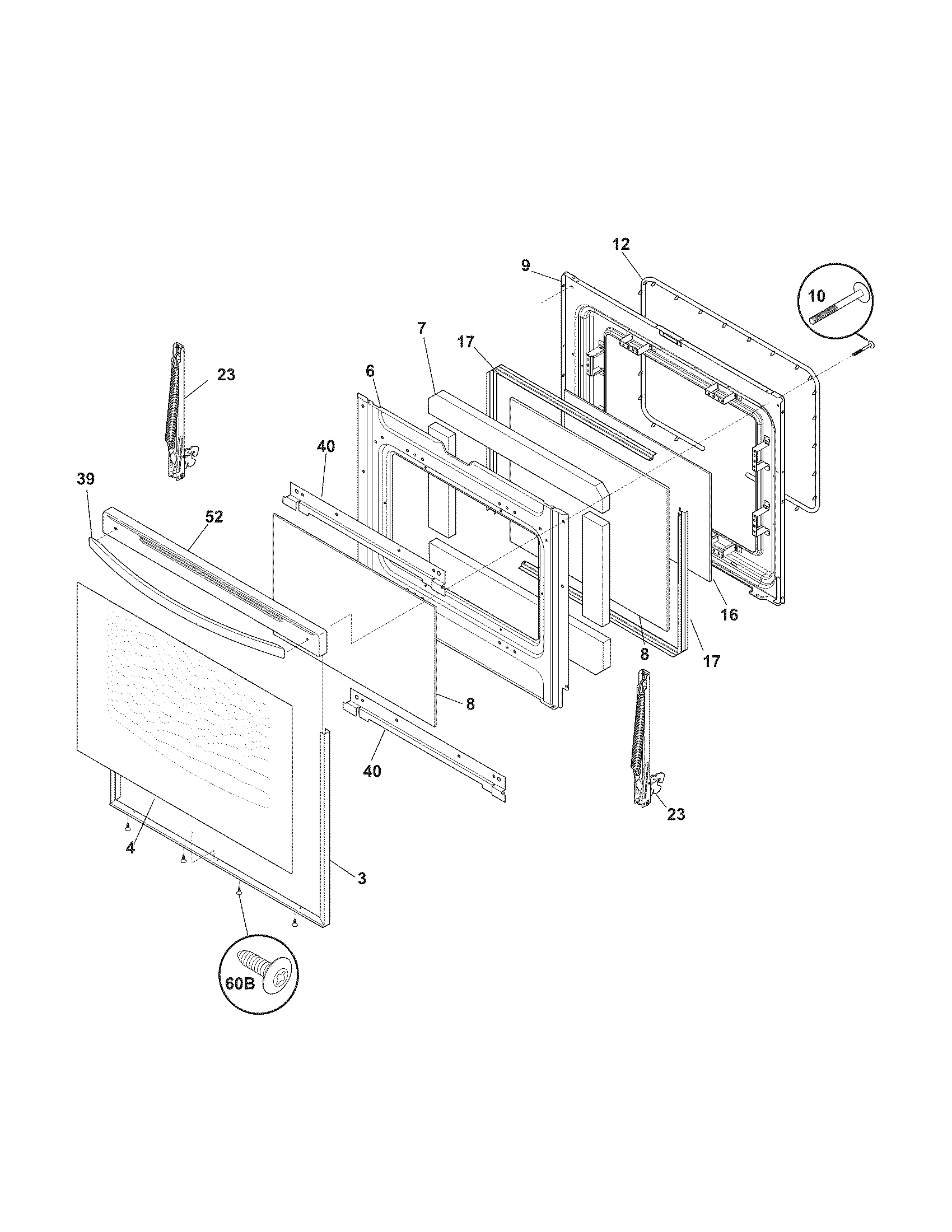 Kenmore Elite 79077539806 door diagram