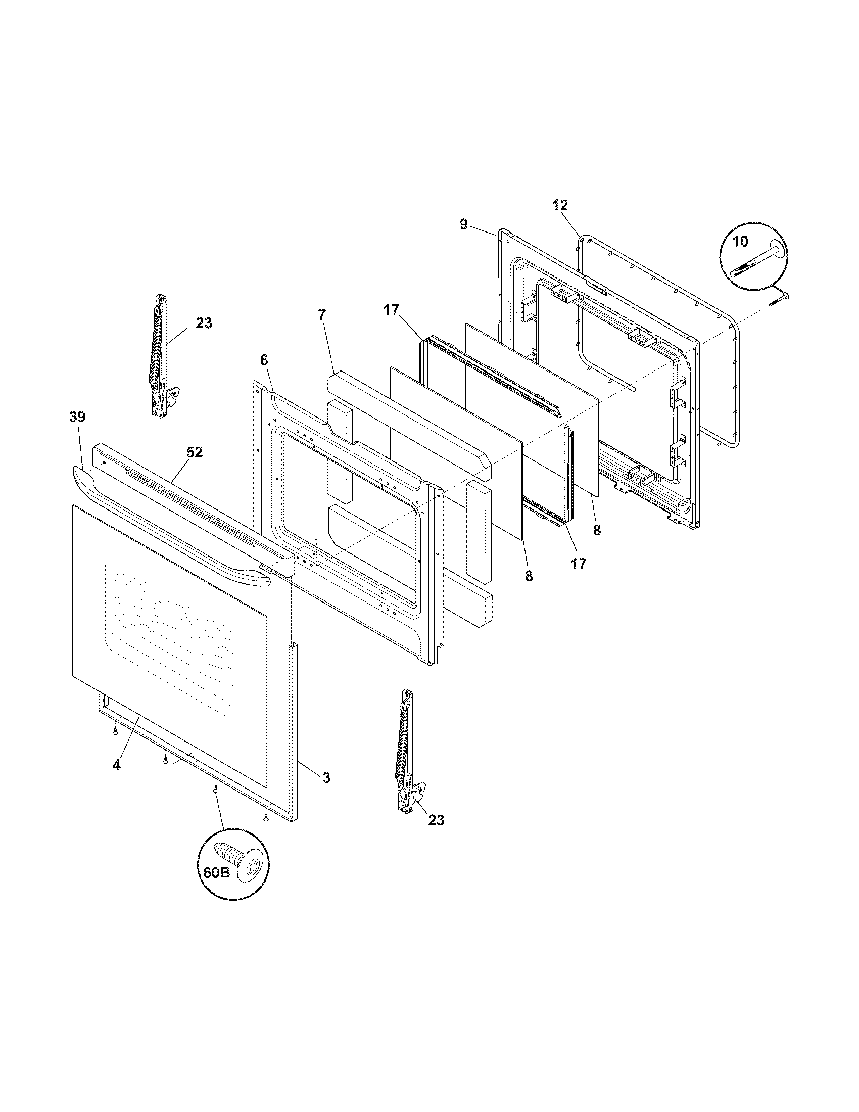 Frigidaire FFGF3023LQC door diagram