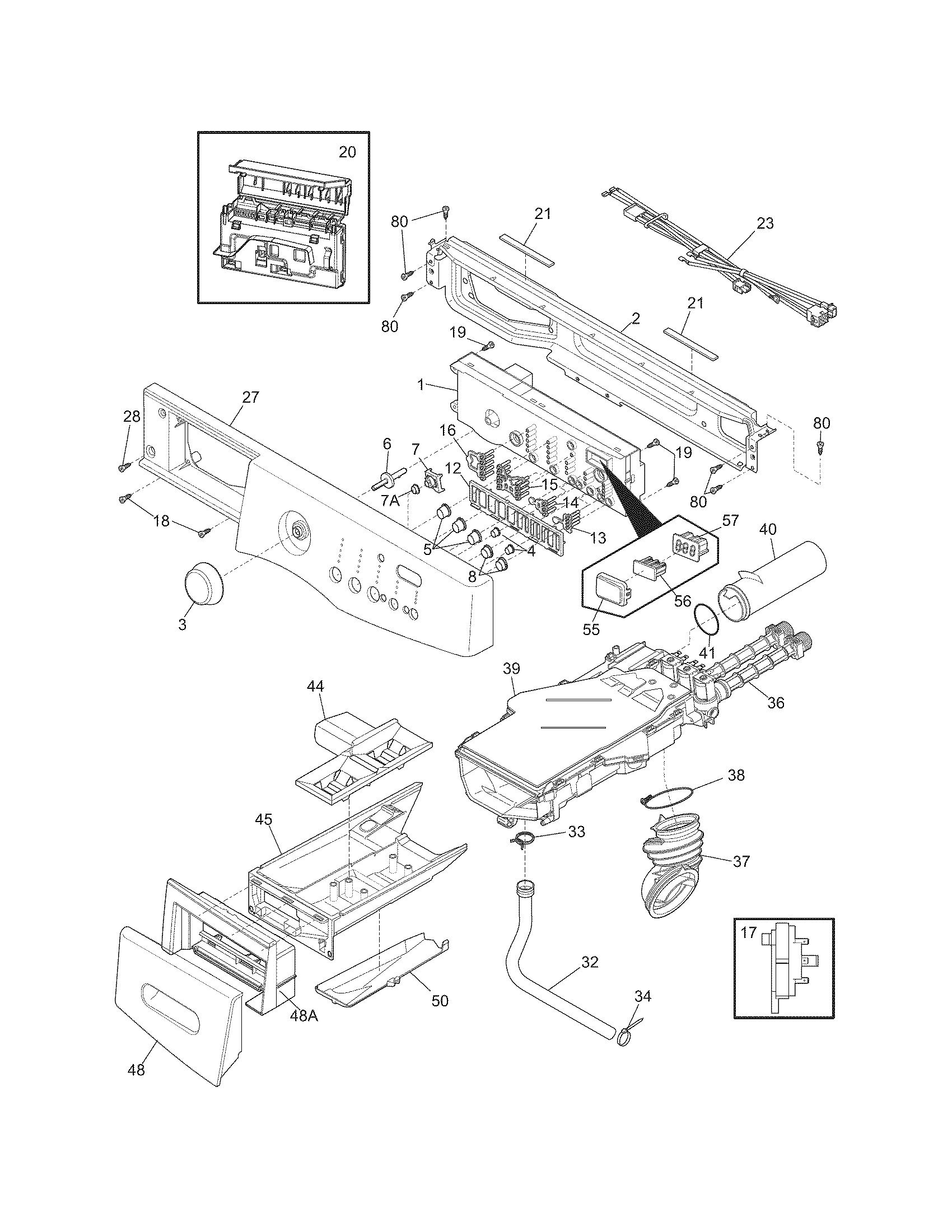 Frigidaire FAFW4011LW0 control panel diagram
