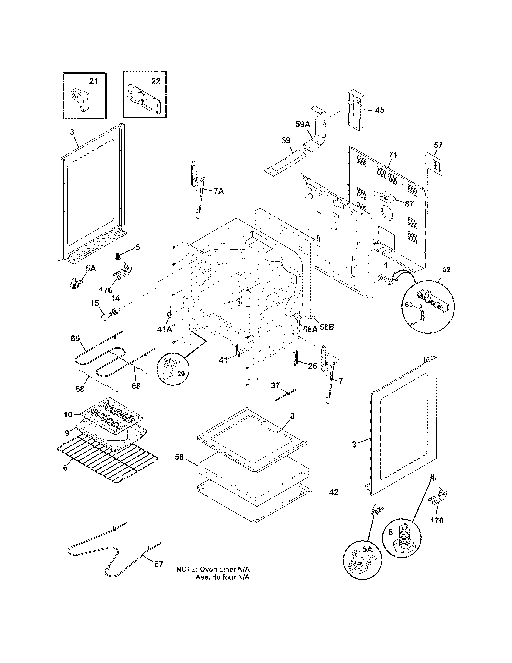 Frigidaire FFEF3012LSC body diagram