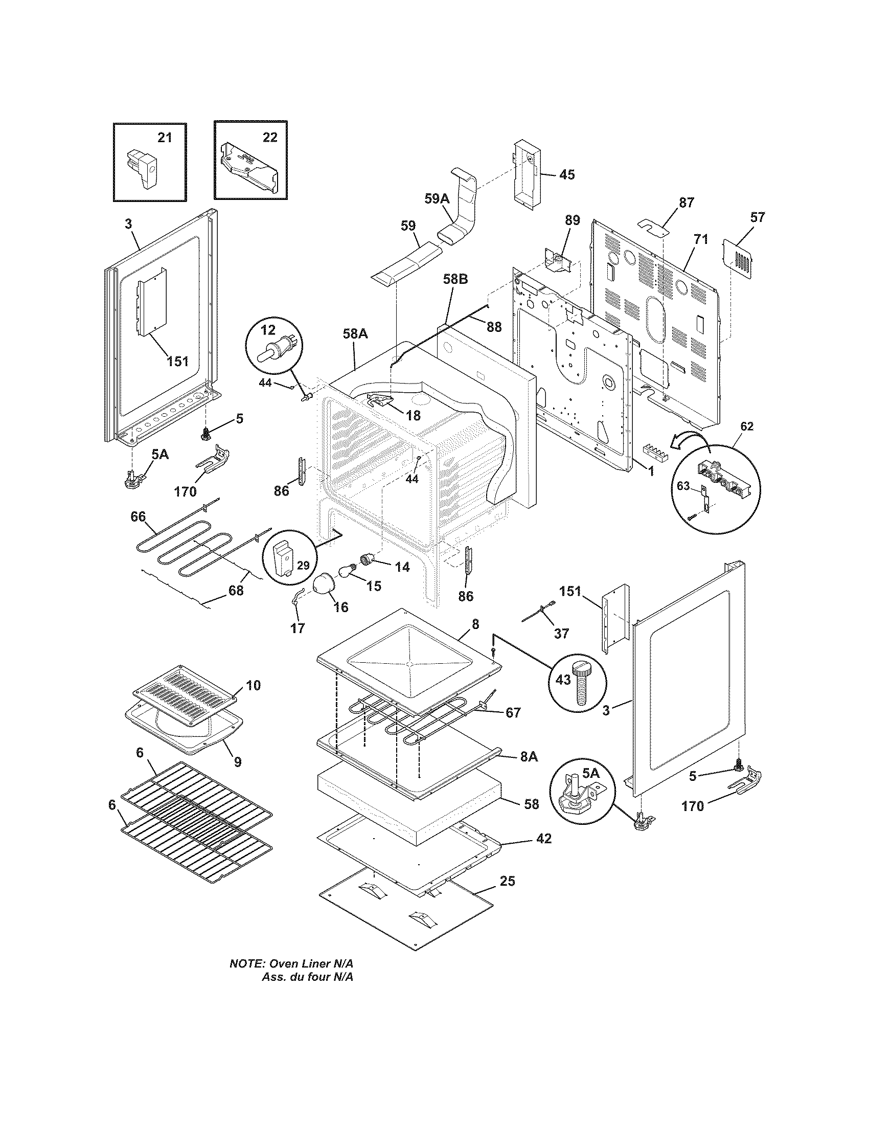 Frigidaire FFEF3050LSE body diagram