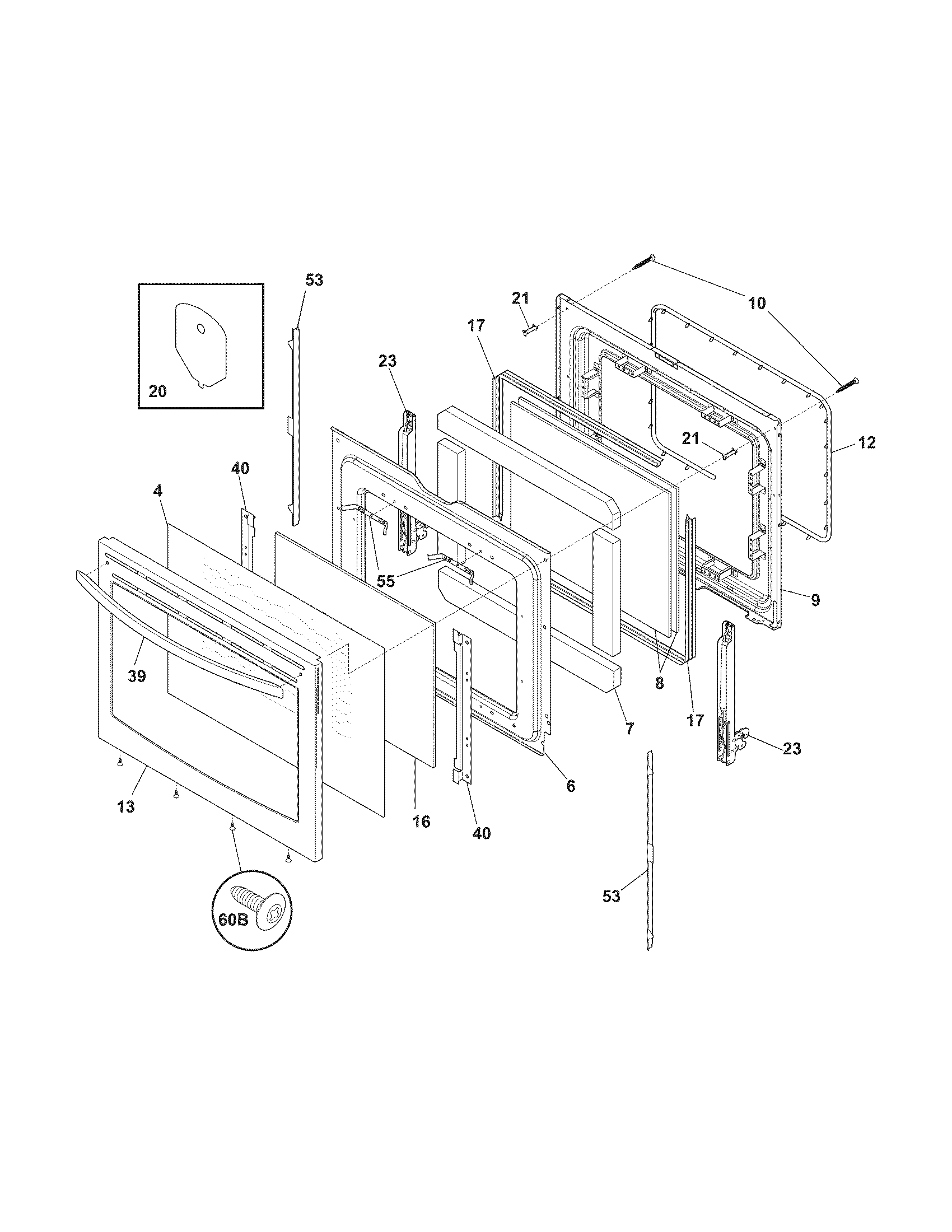 Kenmore 79092163010 door diagram