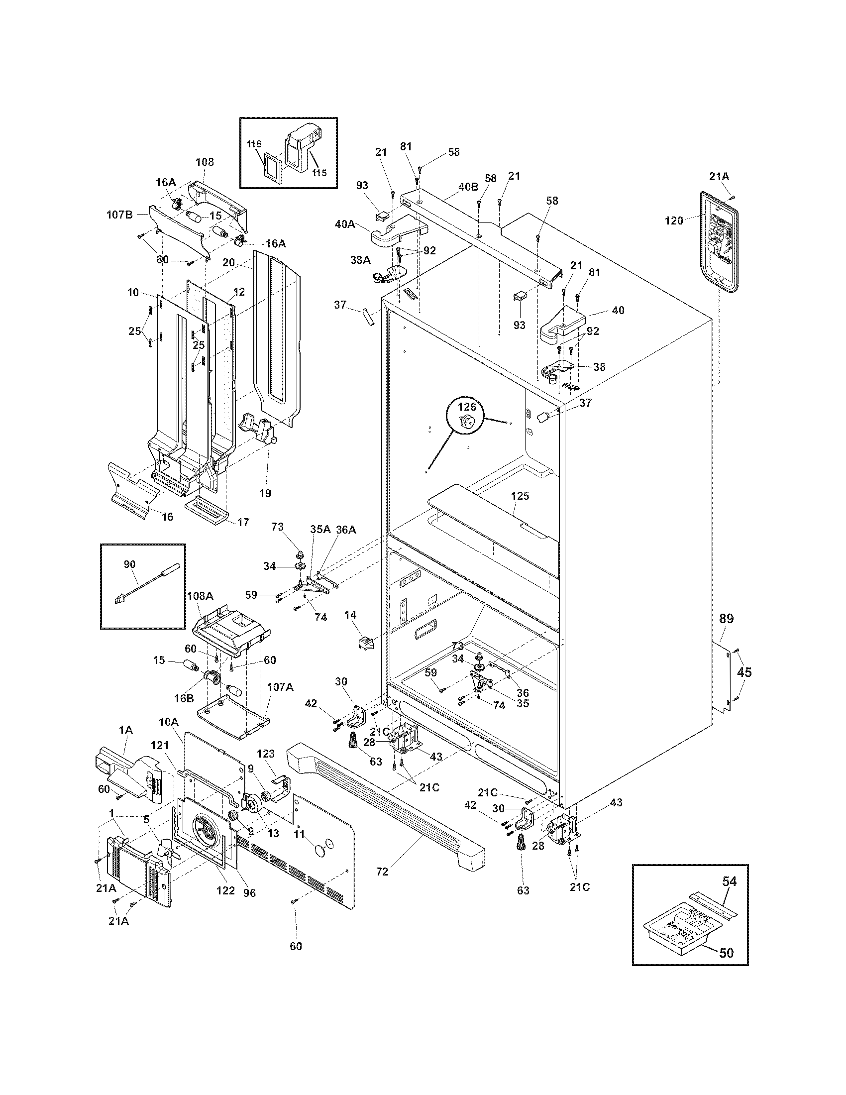 Frigidaire FGUB2642LP1 cabinet diagram