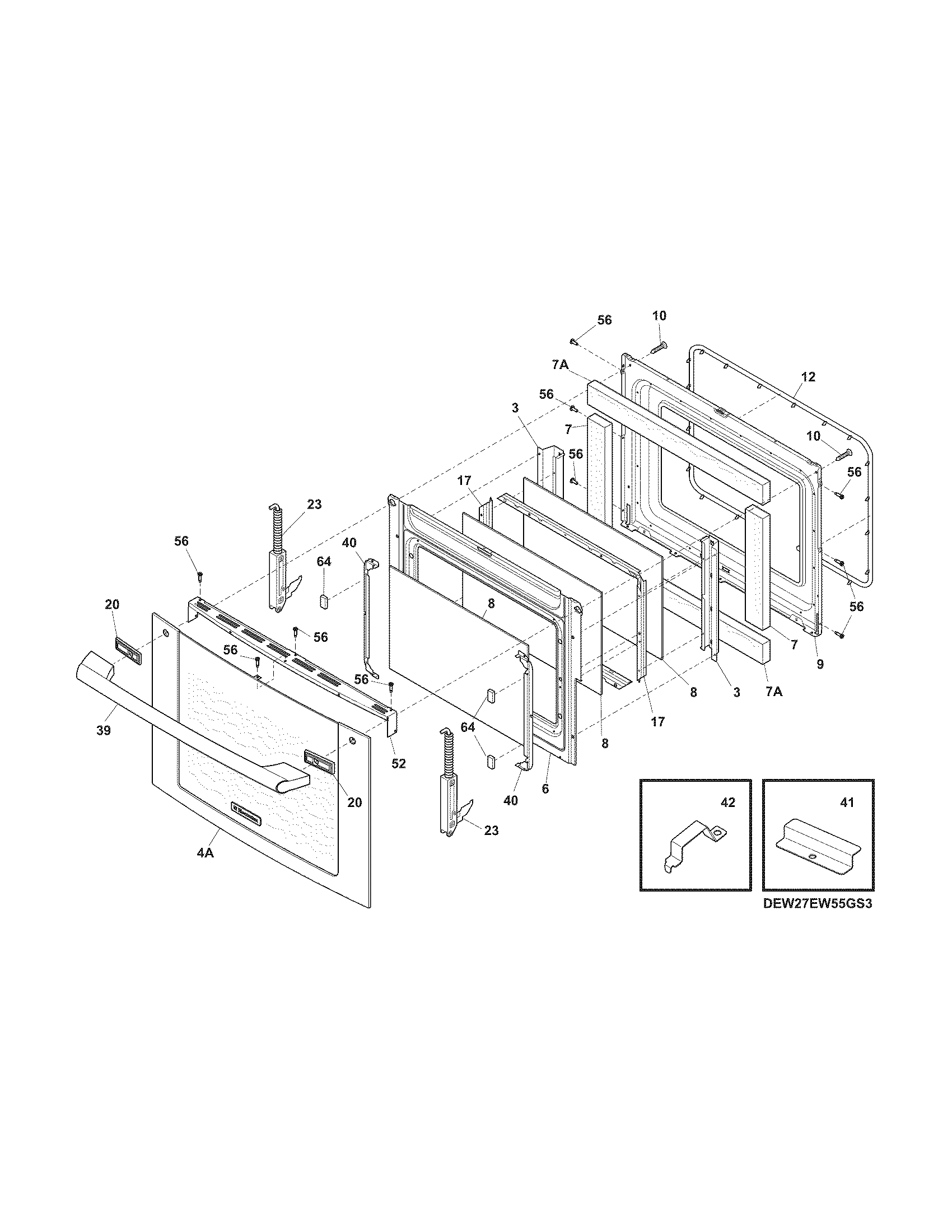 Electrolux EI27EW35JS1 door diagram