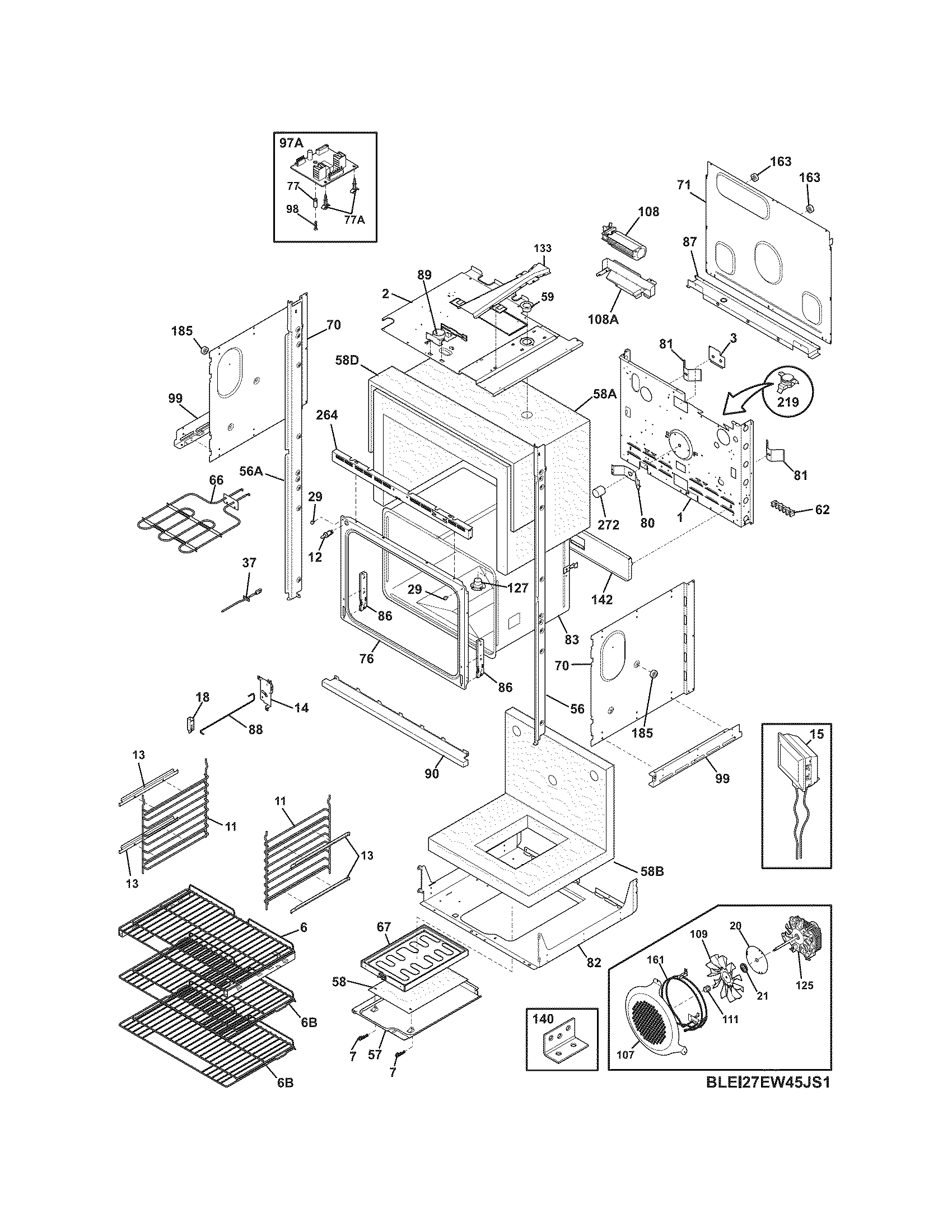 Electrolux EI27EW45JS1 lower oven diagram