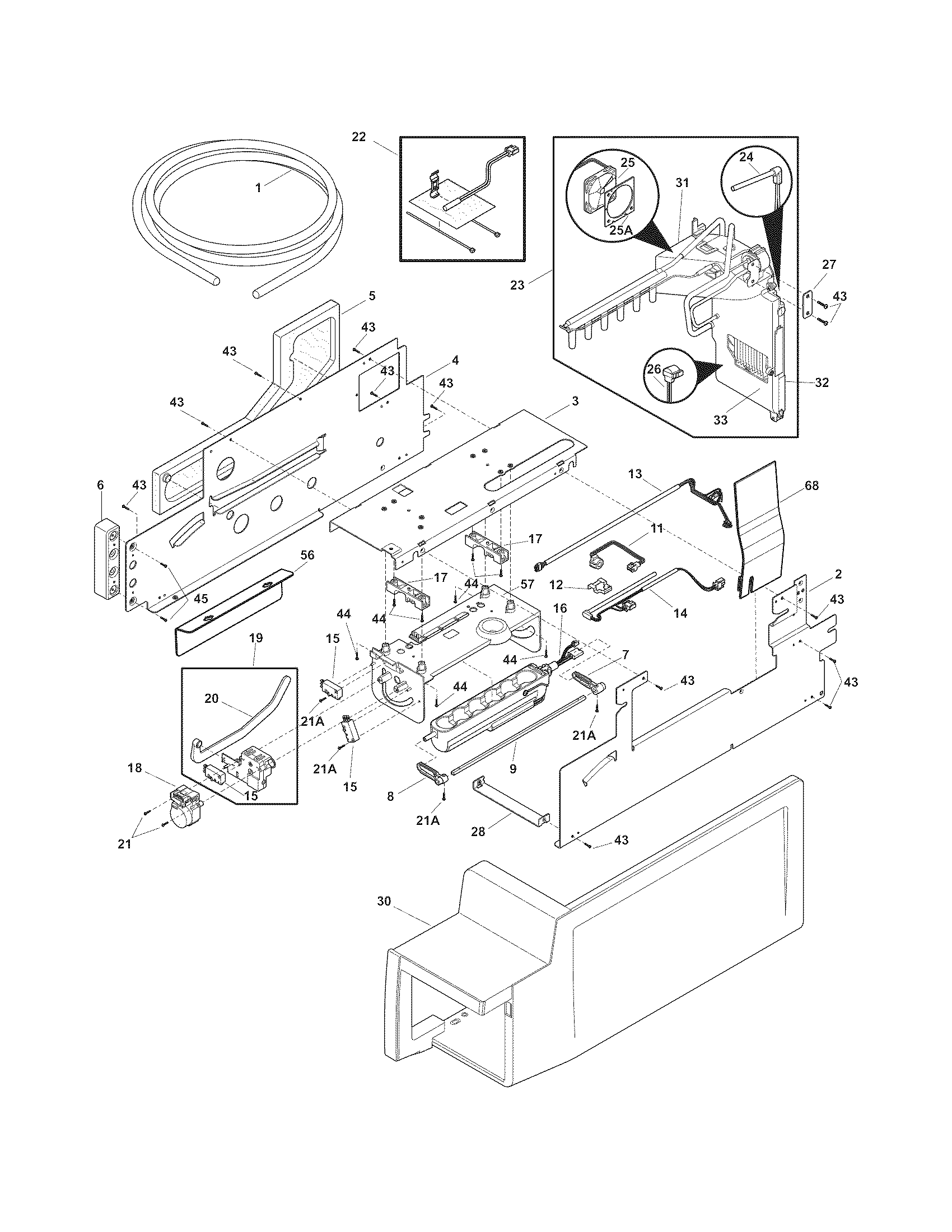 Frigidaire LGUB2642LF2 ice maker diagram