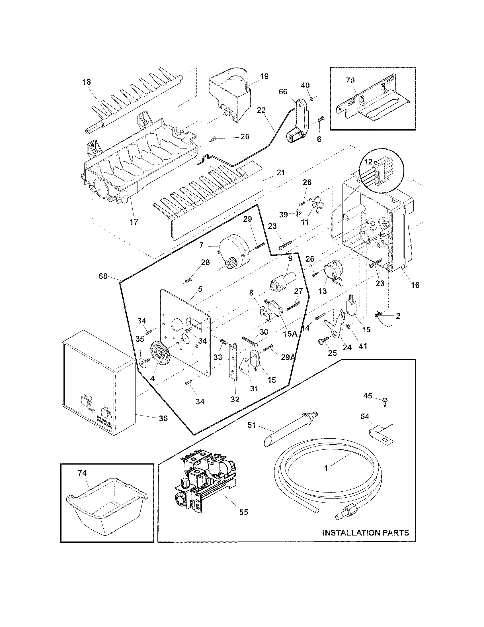 Frigidaire LGUB2642LF2 ice maker diagram