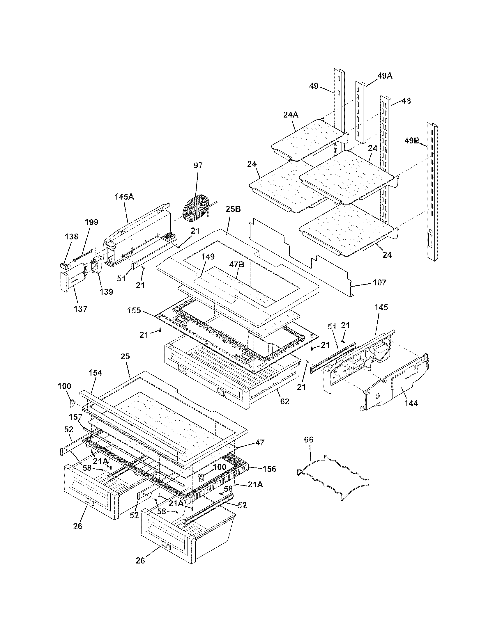 Electrolux EI23BC56IS6 shelves diagram