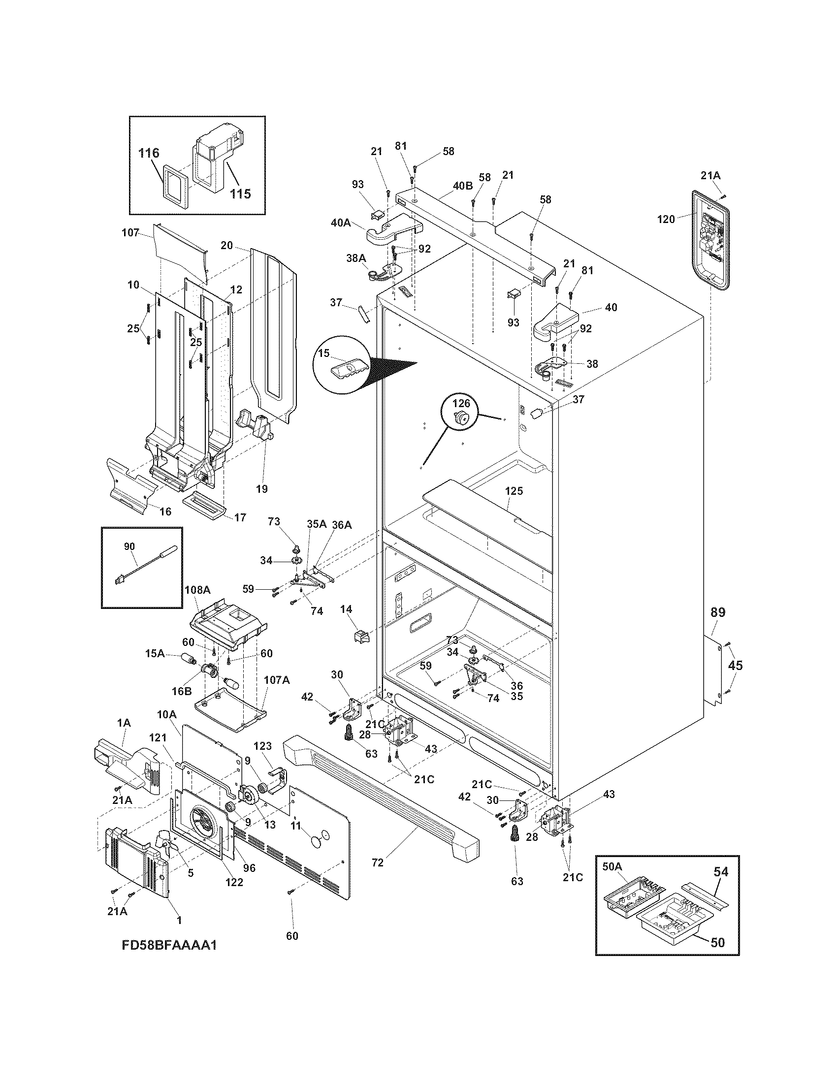 Frigidaire FGHB2869LF2 cabinet diagram