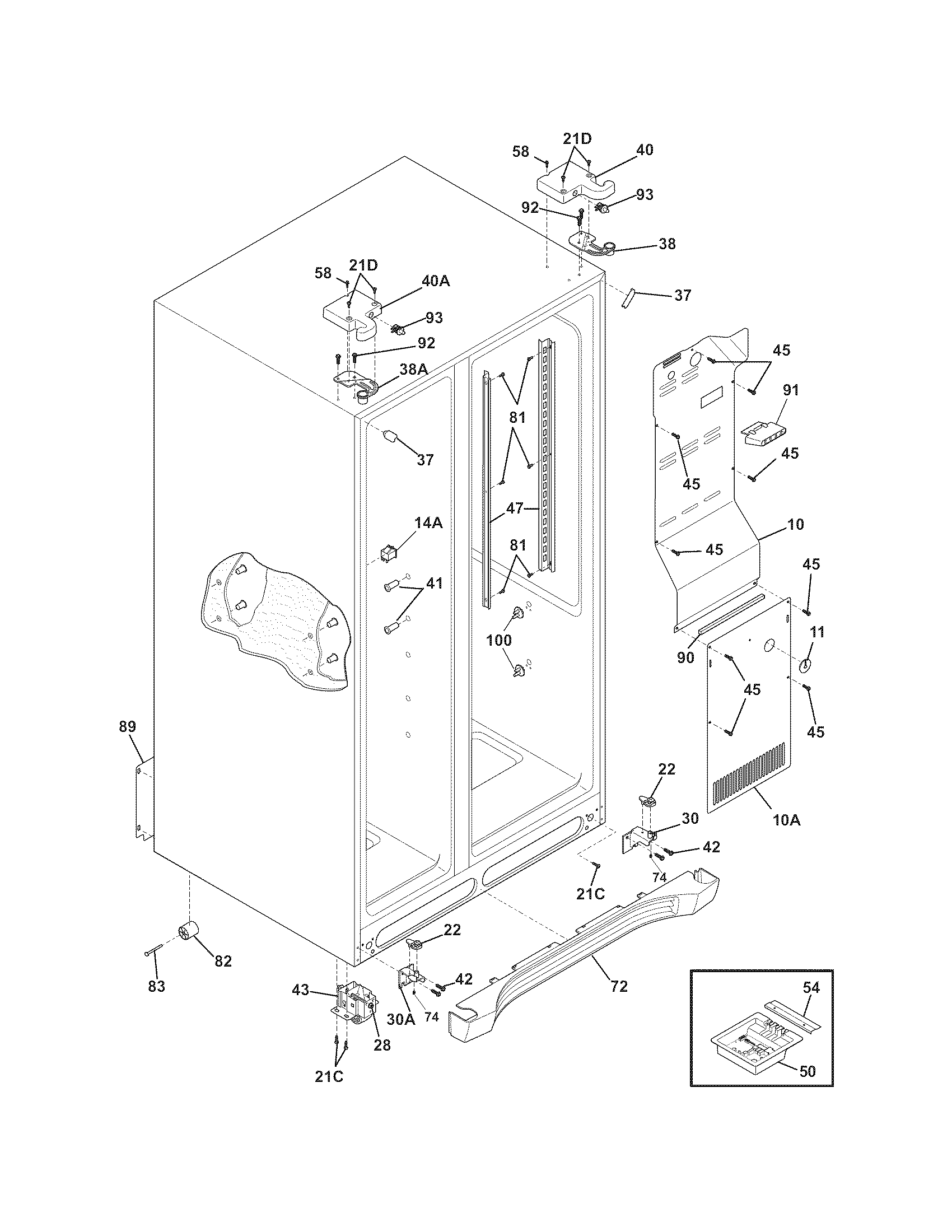 Frigidaire FGHS2365KF5 cabinet diagram