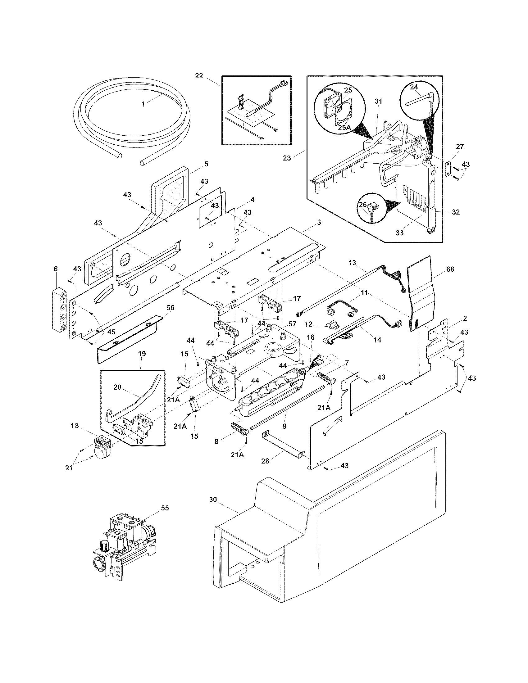 Electrolux EW23BC71IW6 ice maker diagram