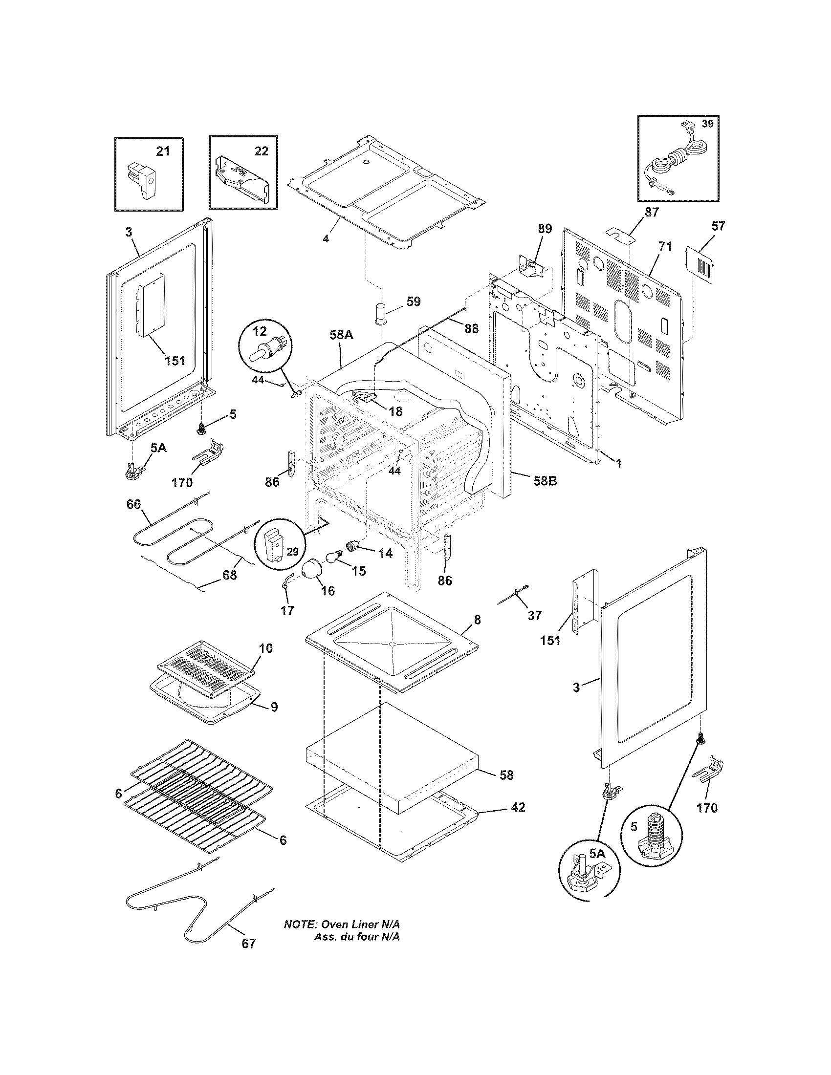 Crosley CCRE3860LWB body diagram