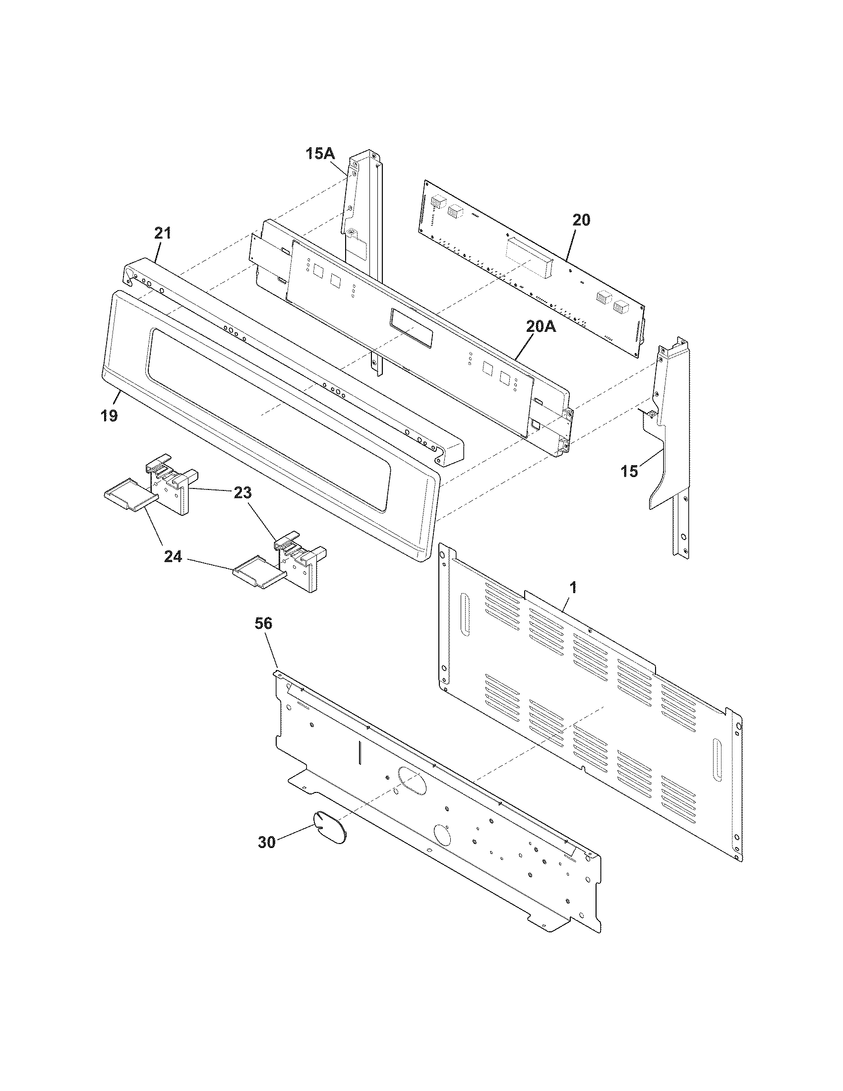 Frigidaire LGEF3057LFB backguard diagram