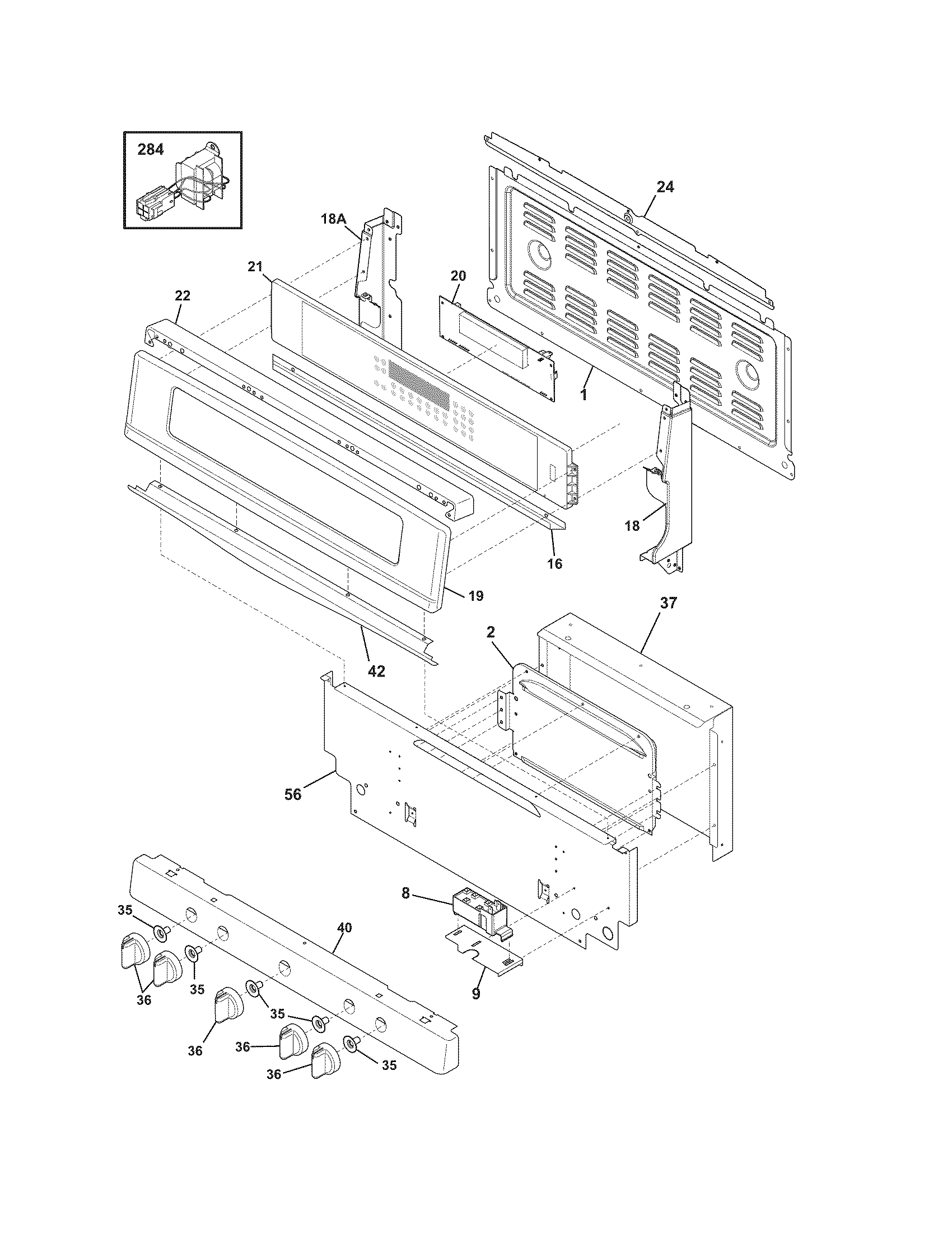 Frigidaire FGGF304DLF1 backguard diagram