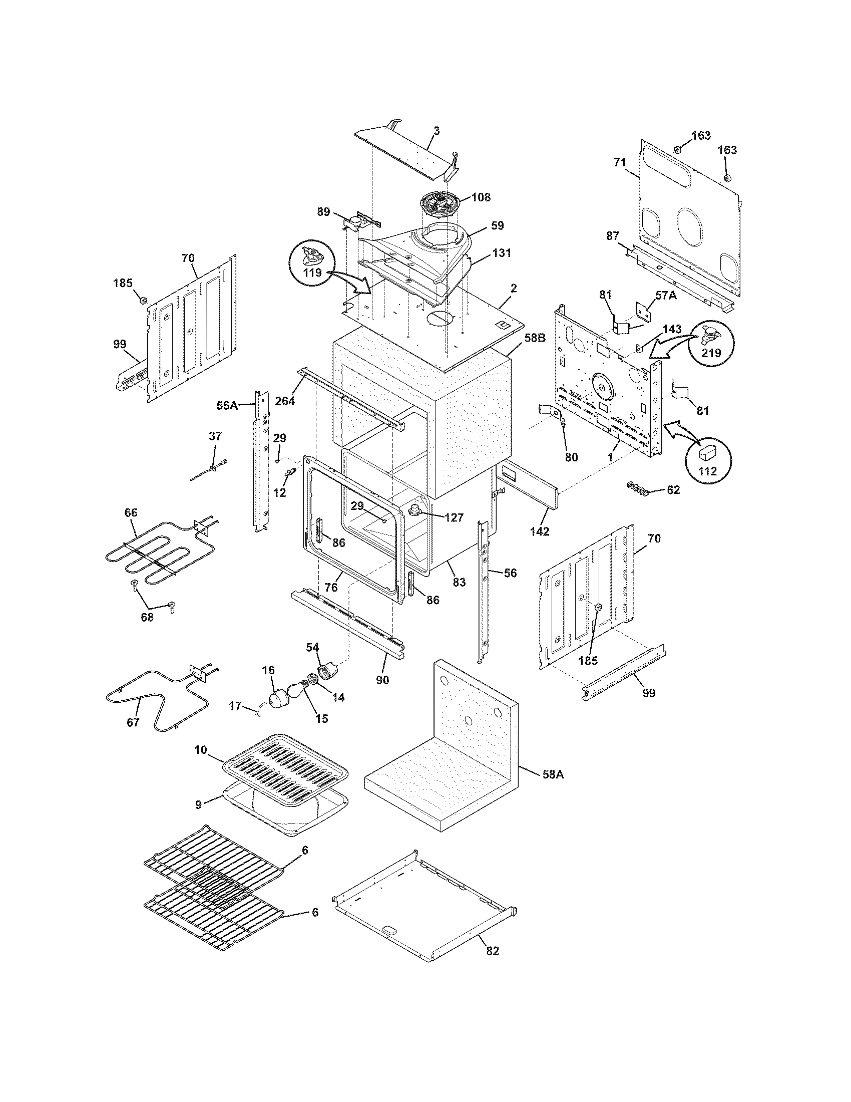 Frigidaire FFEW2725LWB body diagram