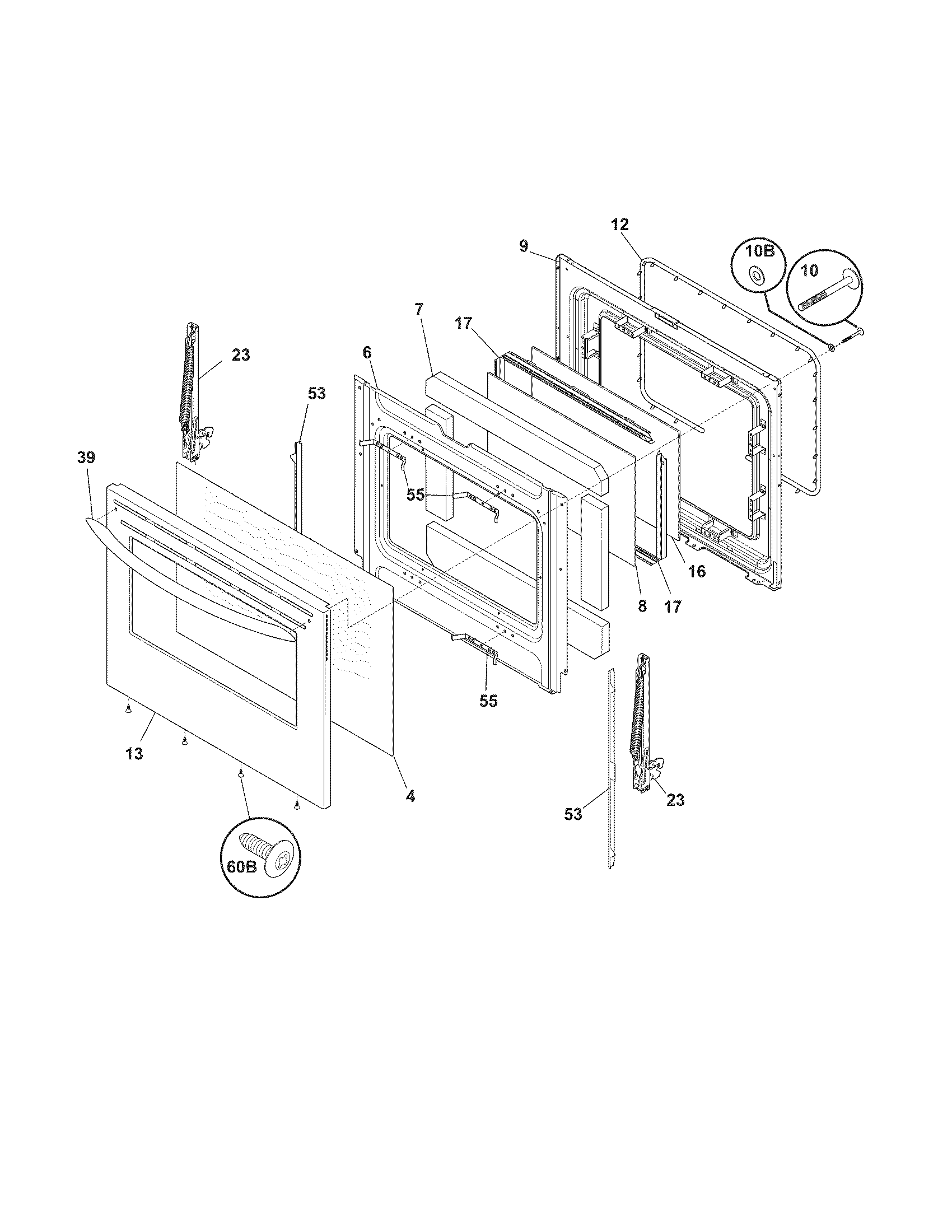 Crosley CRG3490LSC door diagram