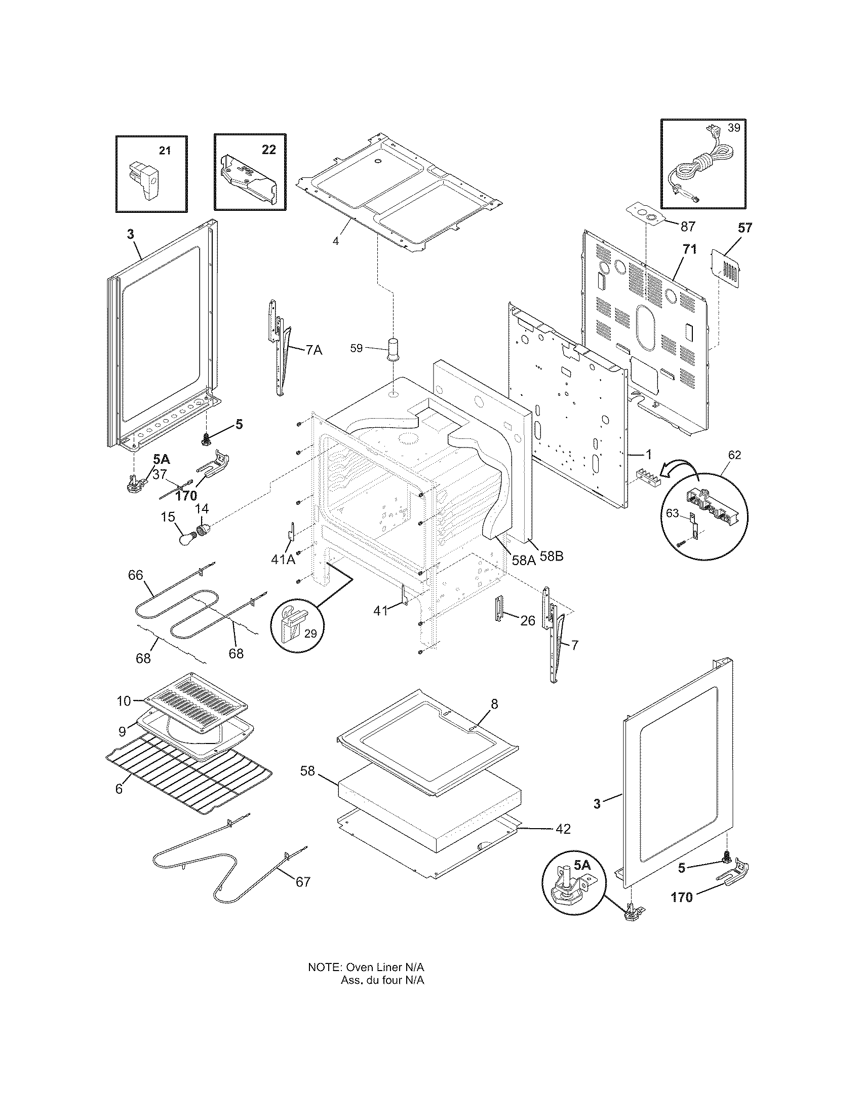Crosley CCRE3530LBB body diagram
